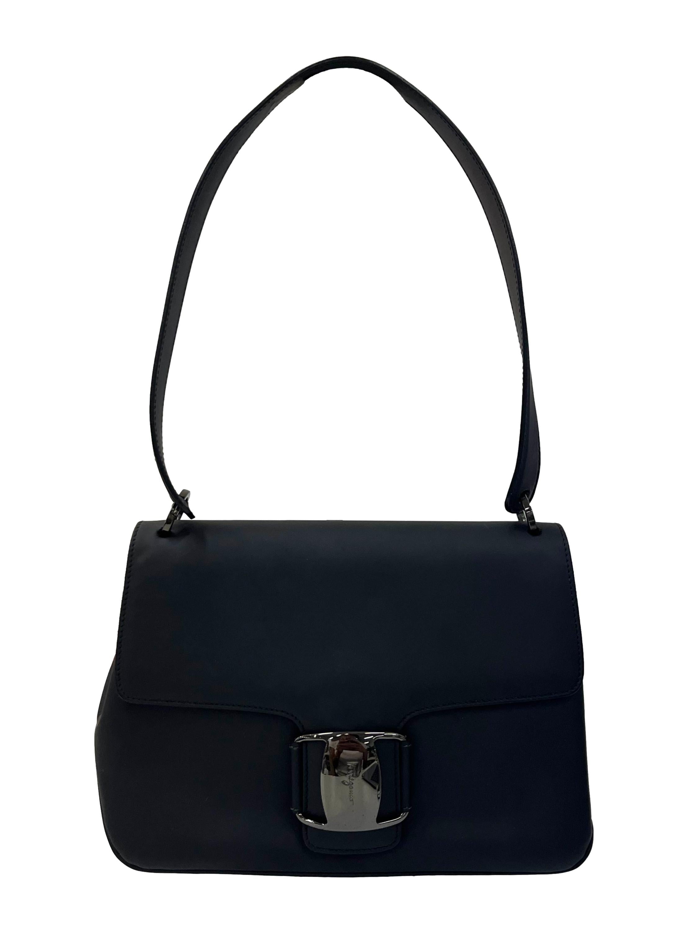 Black Matte Faux Leather Shoulder Bag