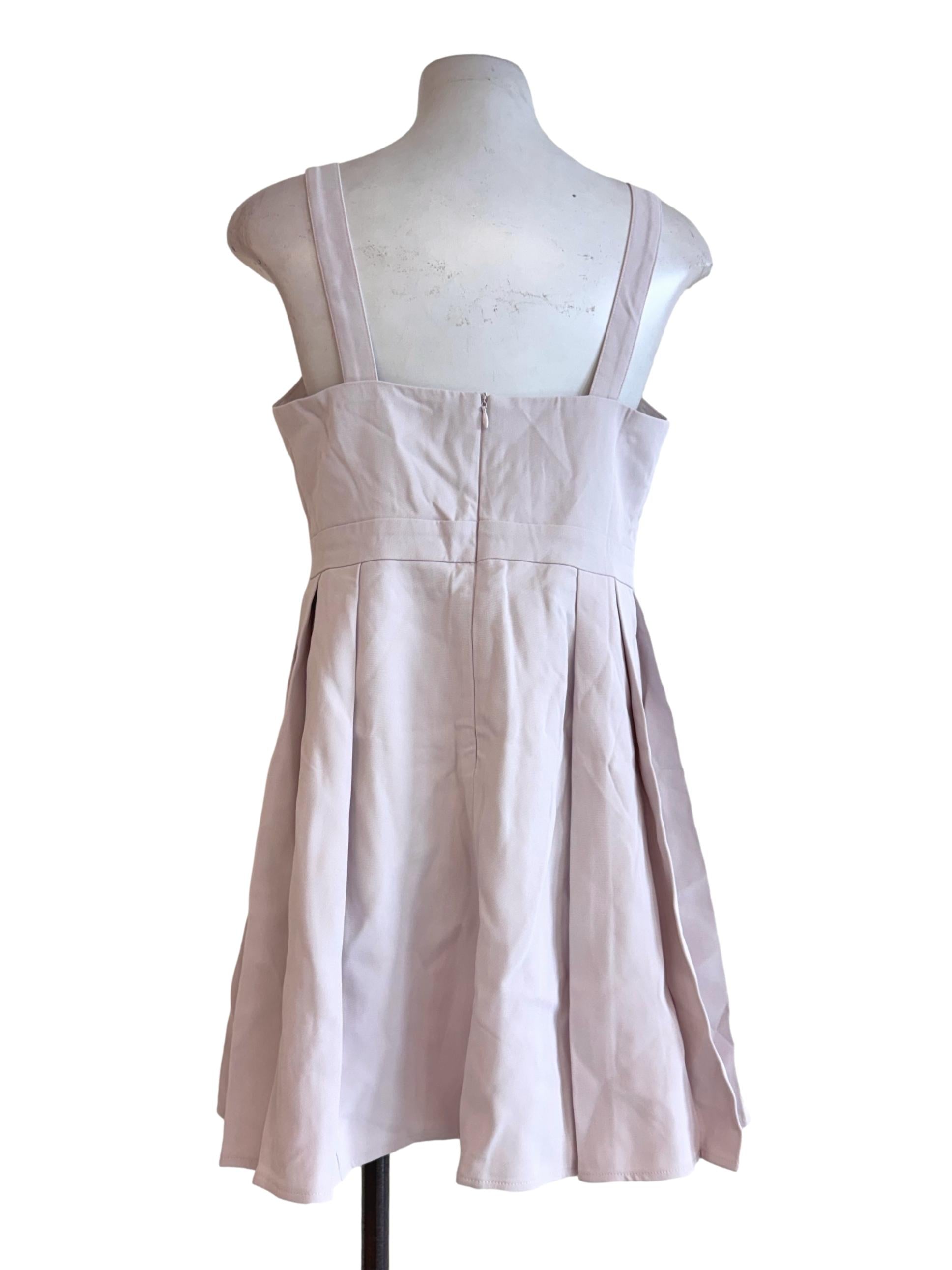 Light Purple Double-Button Skater Dress