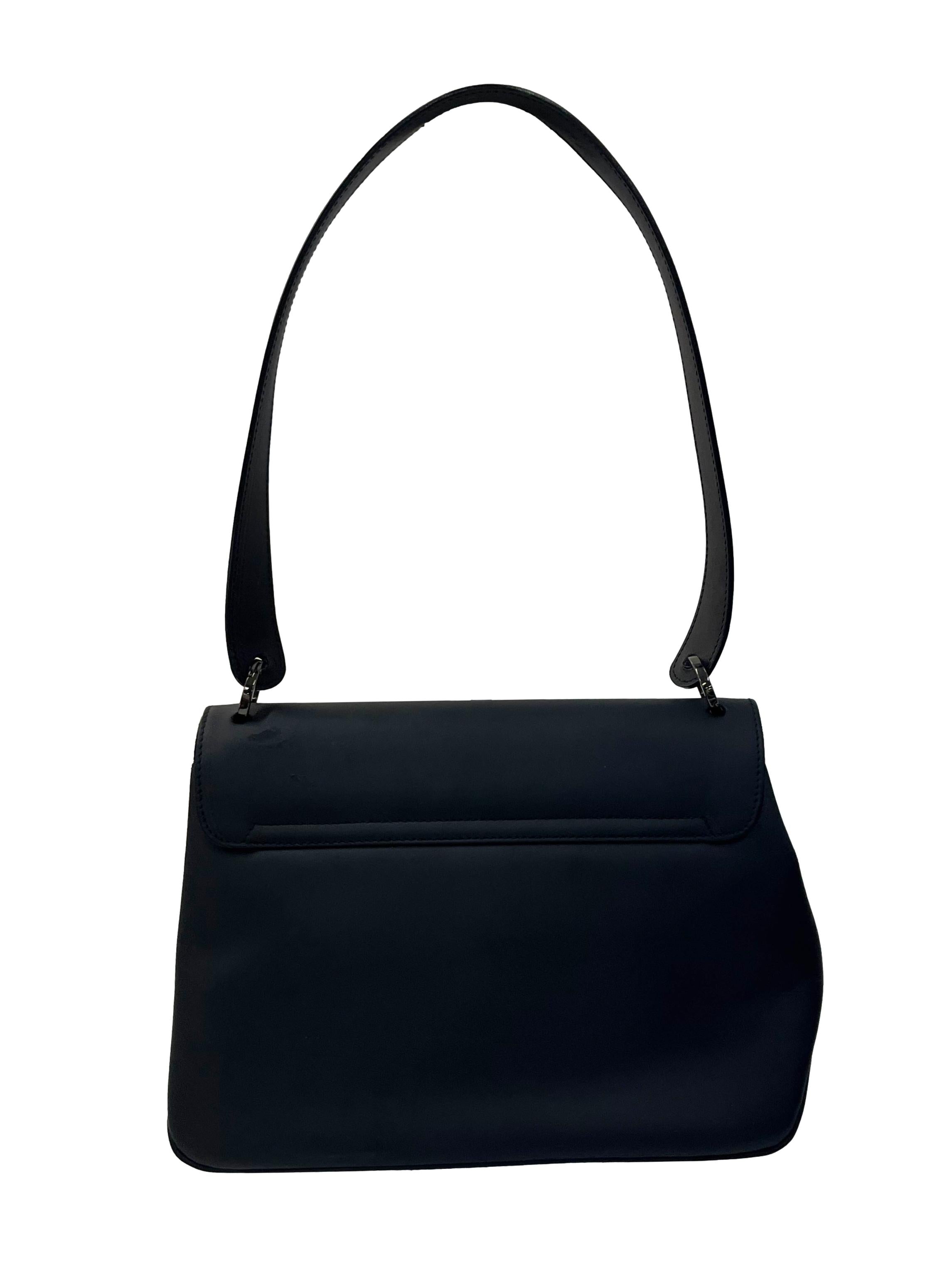 Black Matte Faux Leather Shoulder Bag