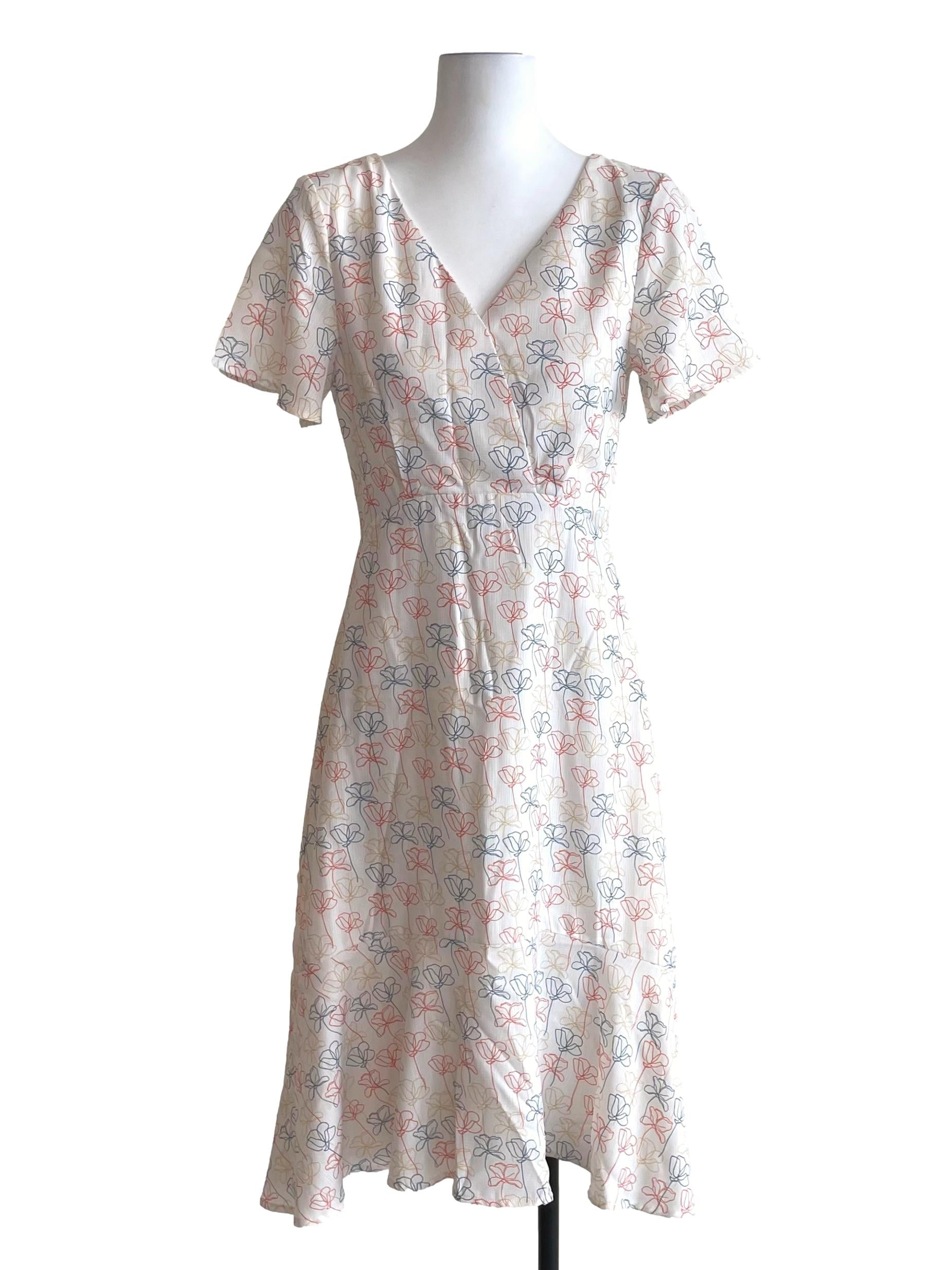 White Floral Wendy Wrap Dress LB