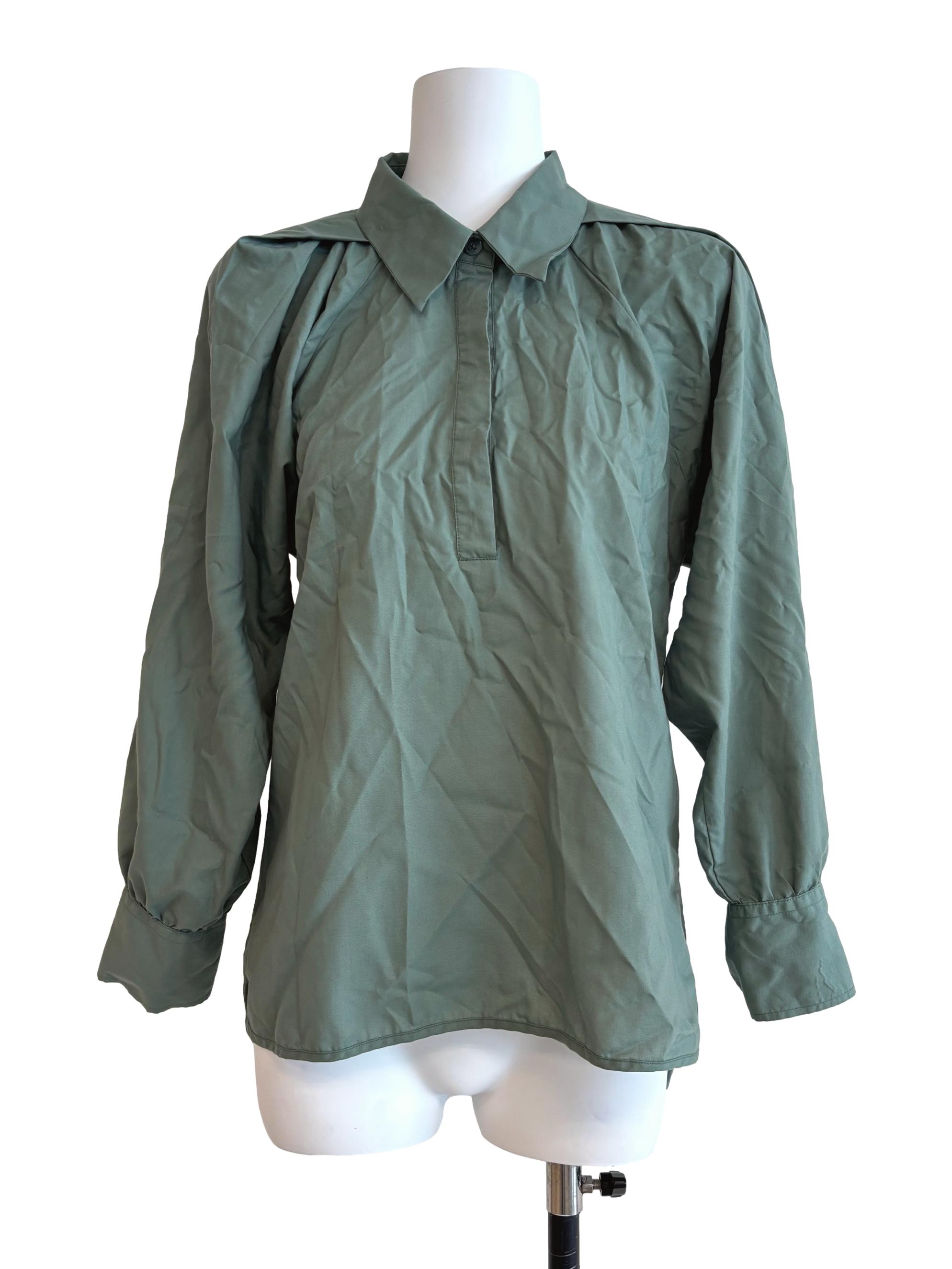 Sage Green Collared Blouse