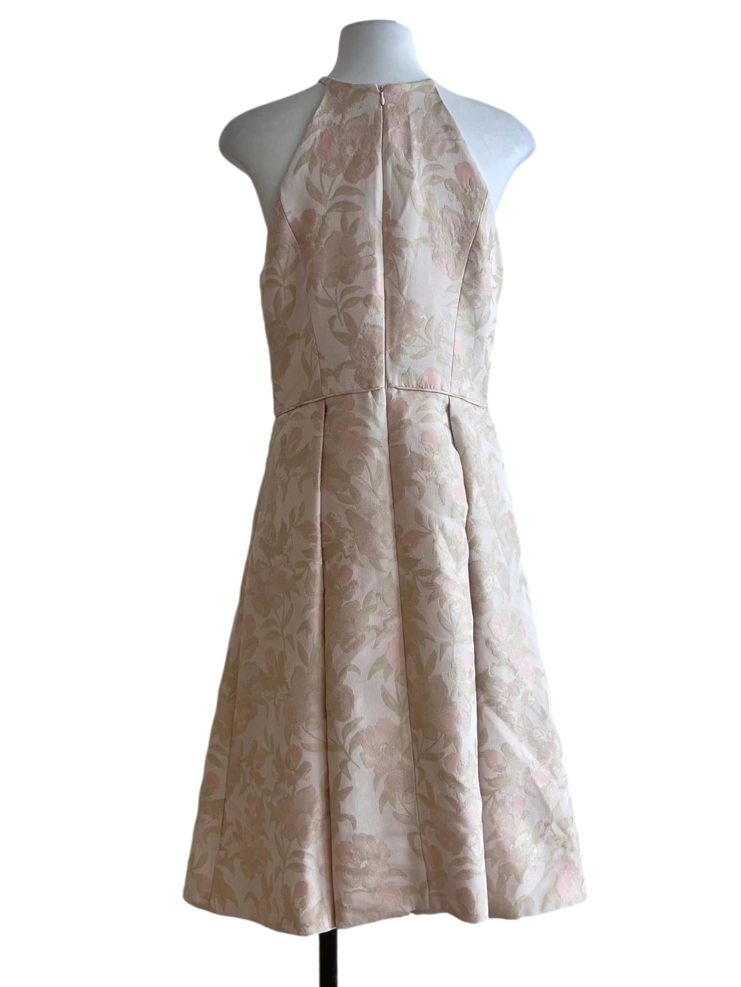 Blush Pink Floral Halter Dress