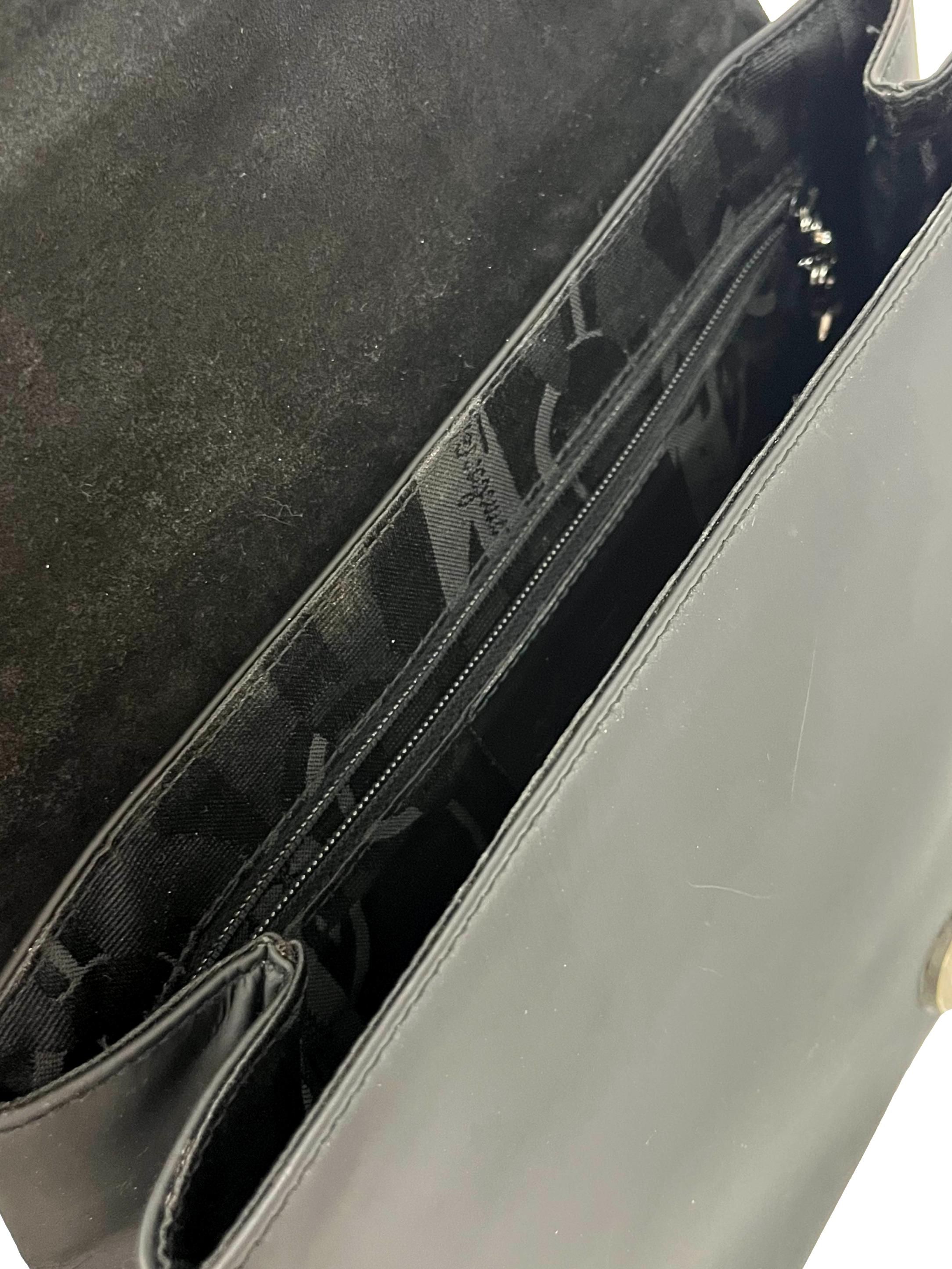 Black Matte Faux Leather Shoulder Bag