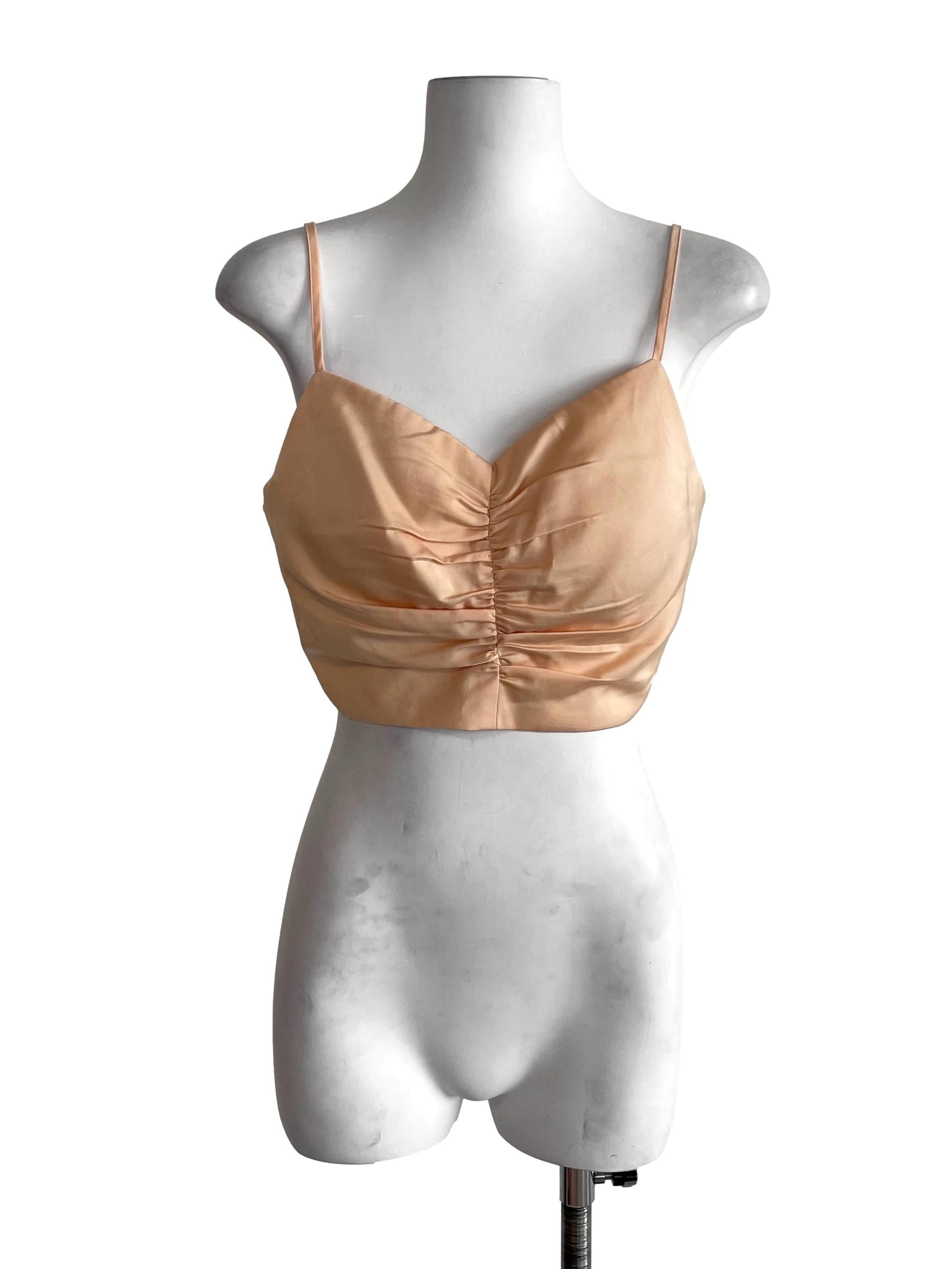 Light Honey Yellow Ruched Tube Camisole