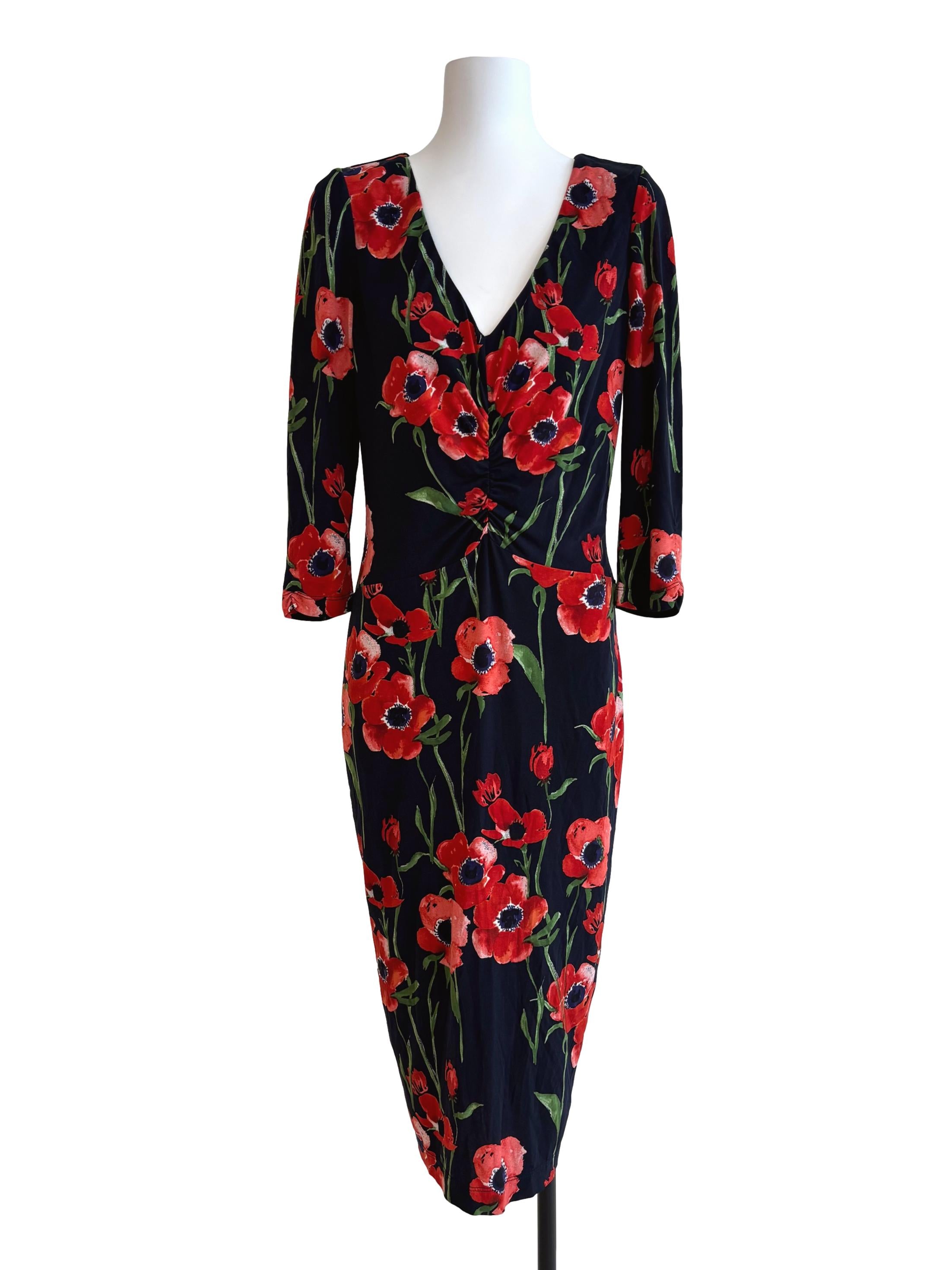 Midnight Blue Hibiscus Bodycon Dress