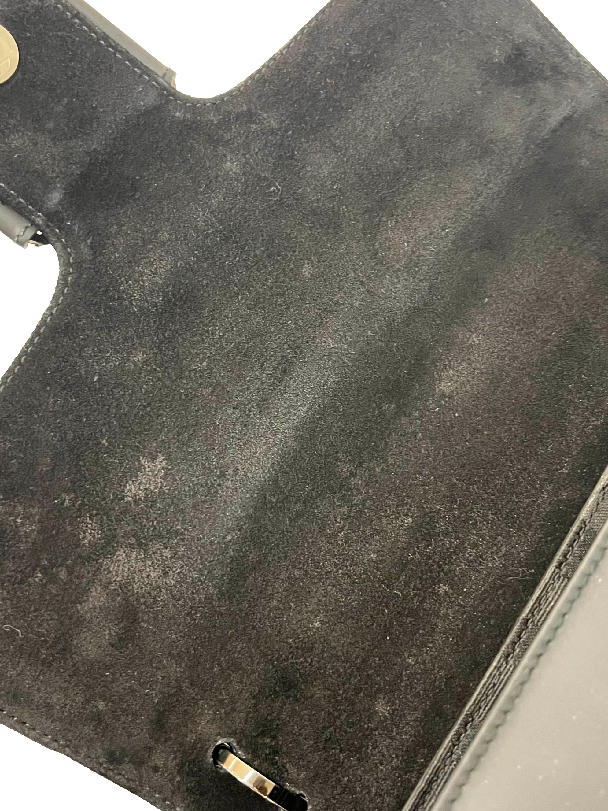 Black Matte Faux Leather Shoulder Bag