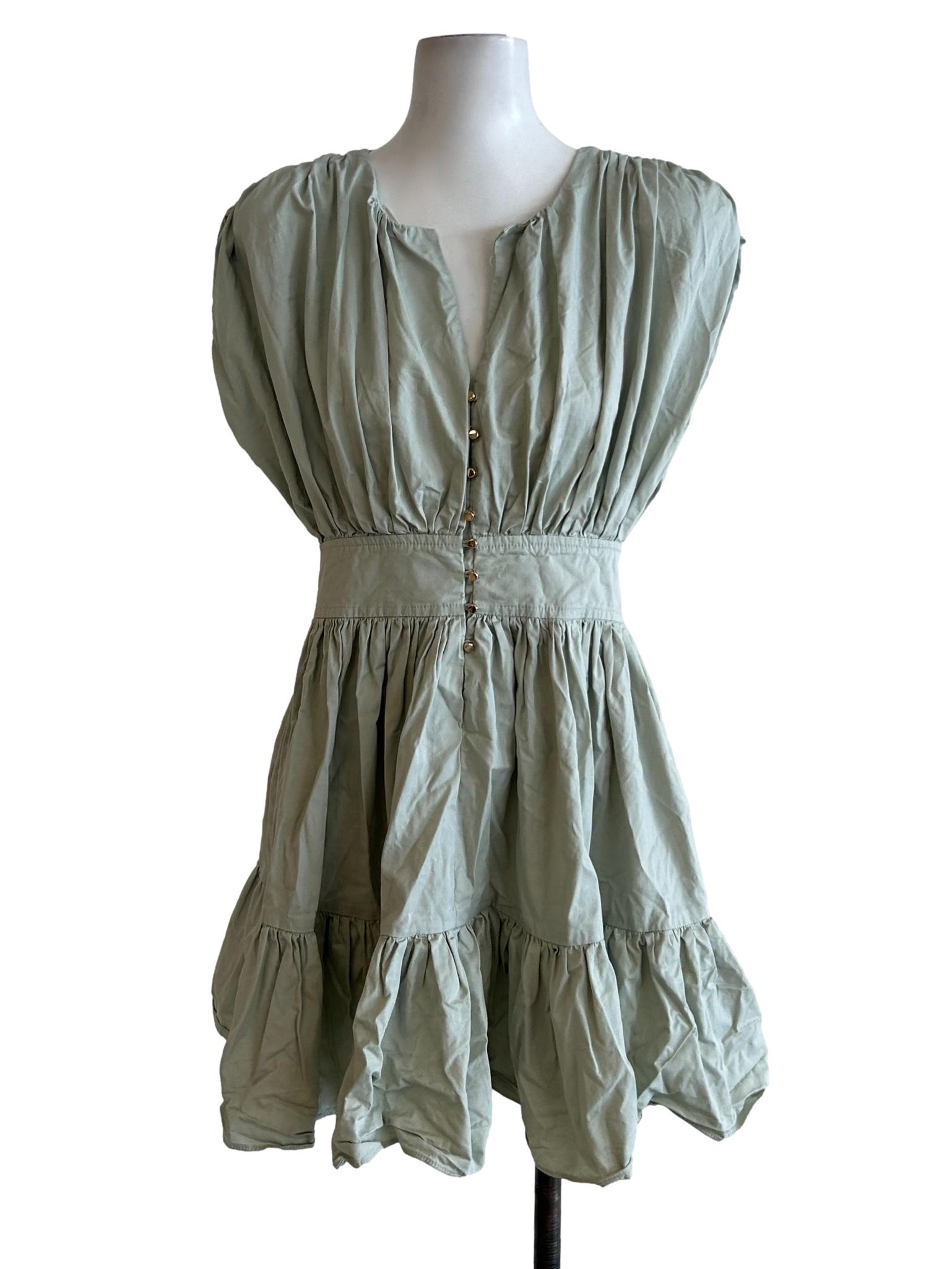 Light Green Ruffled Dress
