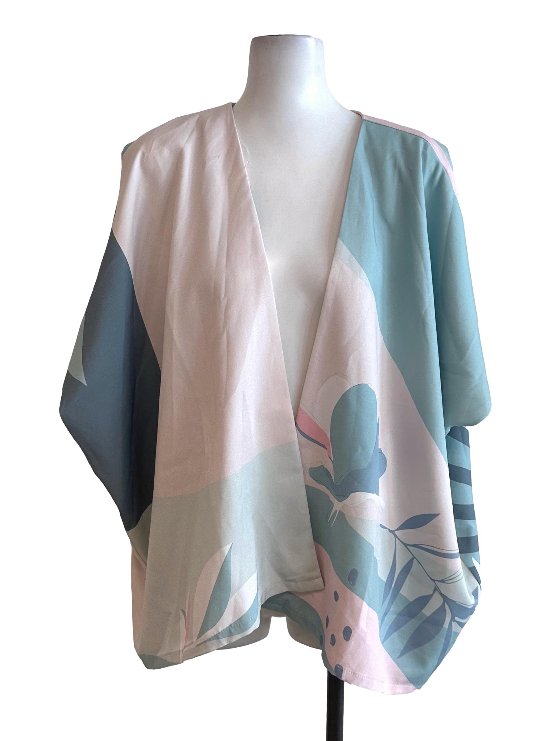 Turqoise Pink Pattern Cardigan
