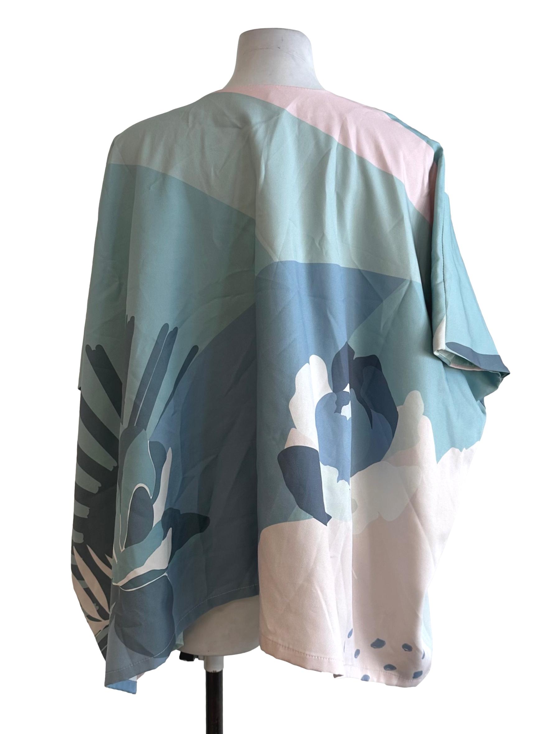 Turqoise Pink Pattern Cardigan