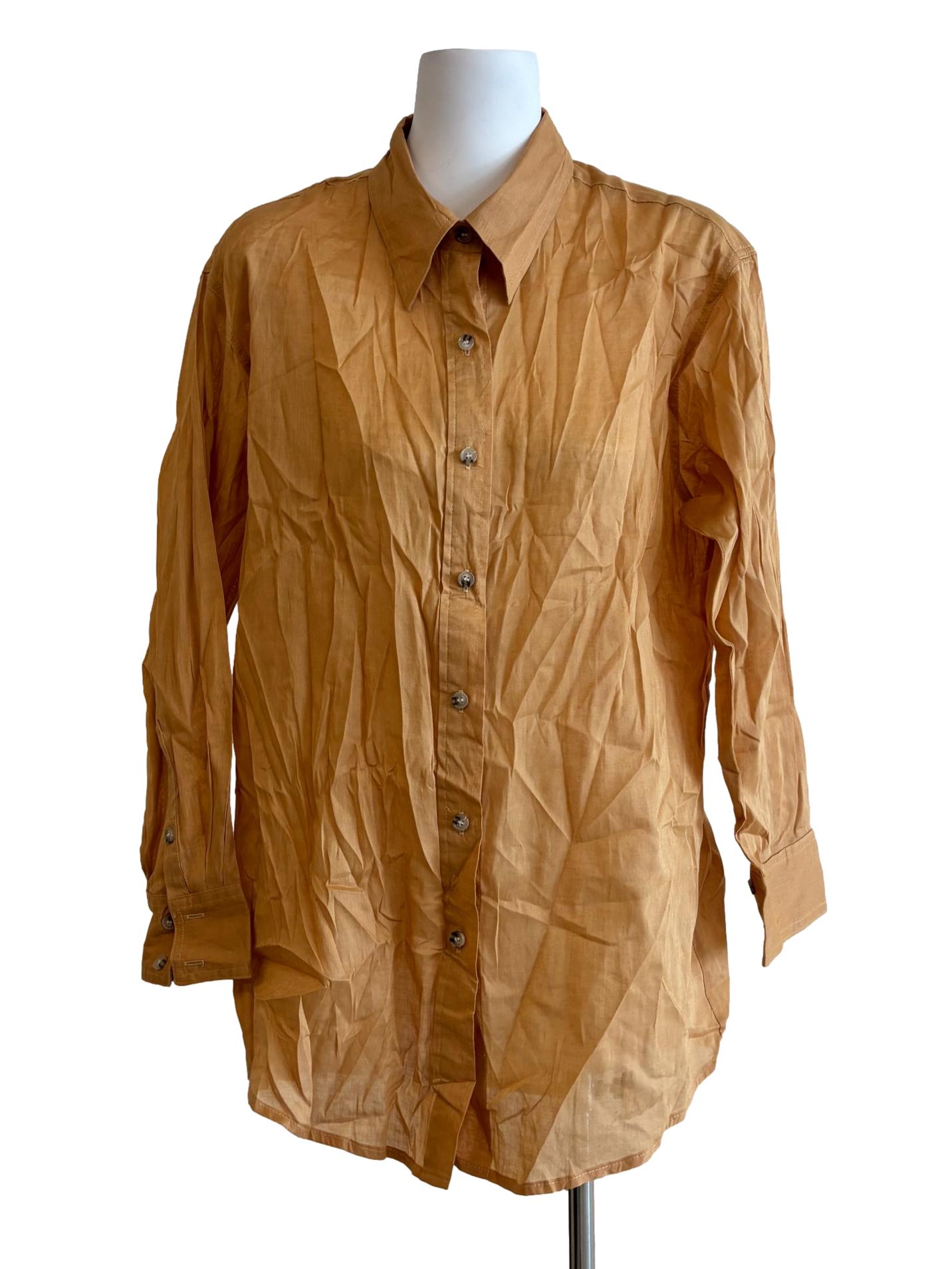 Cinnamon Brown Sheer Button Shirt
