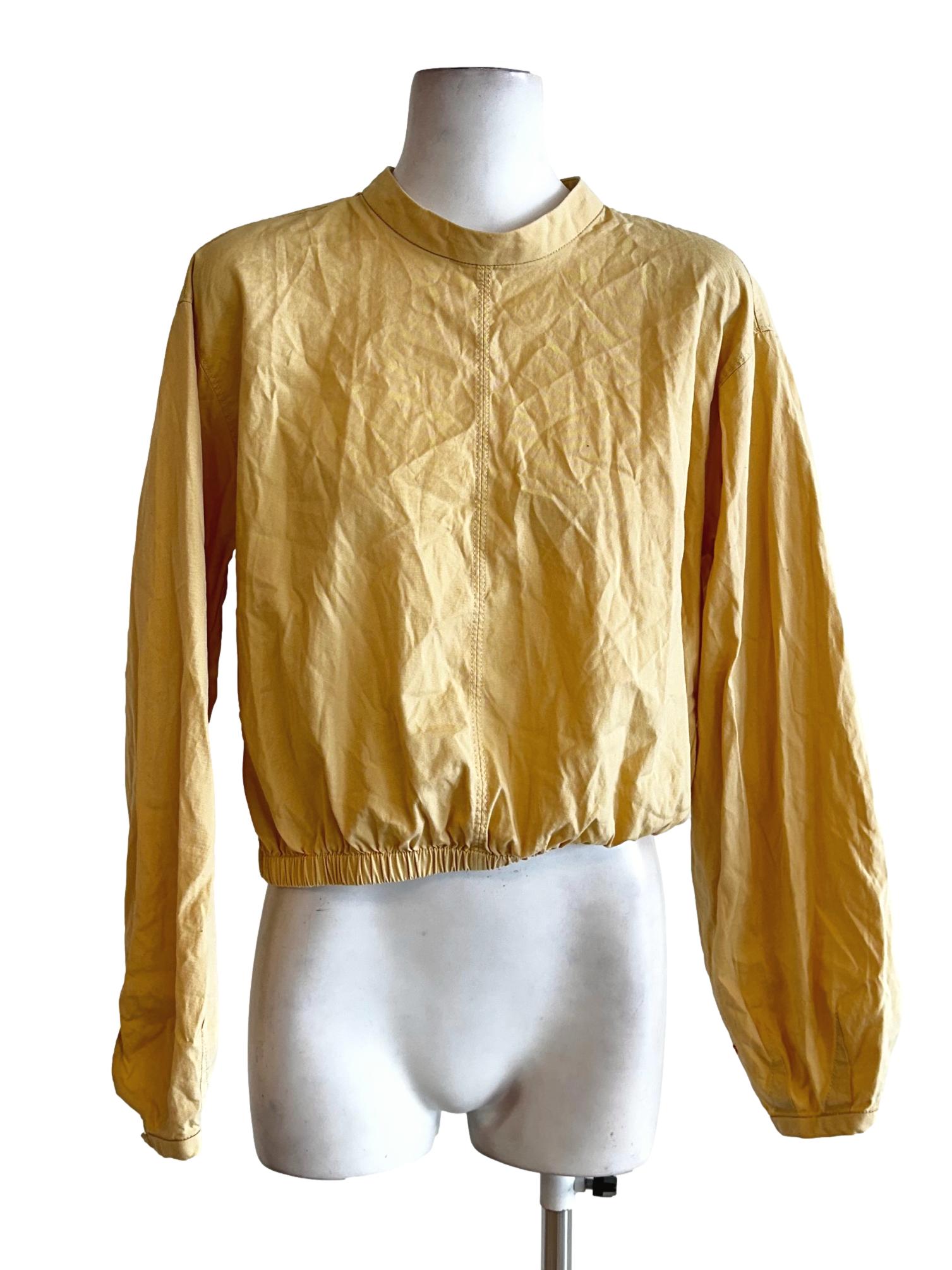Butter Yellow Long Sleeves Tops