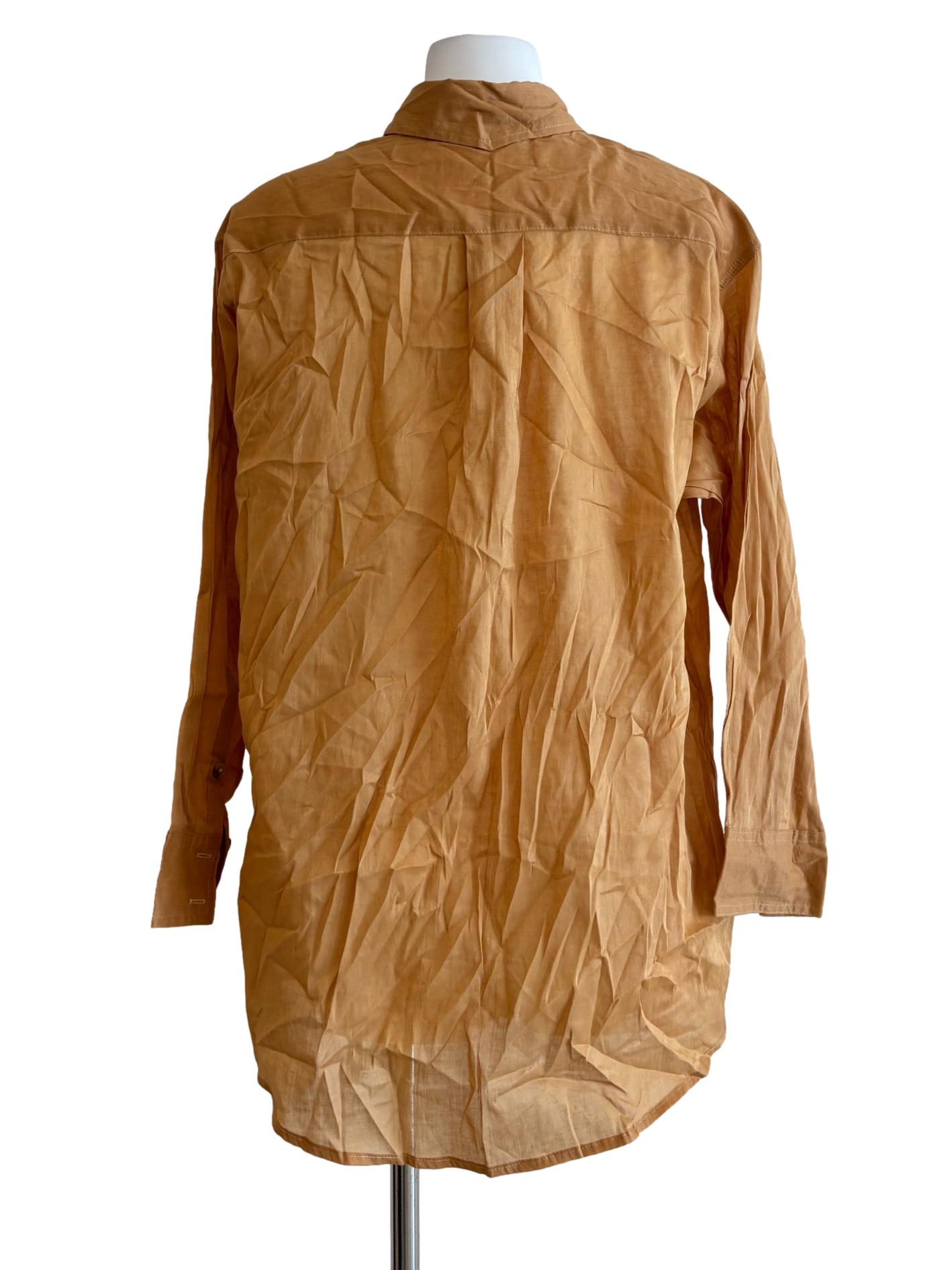 Cinnamon Brown Sheer Button Shirt