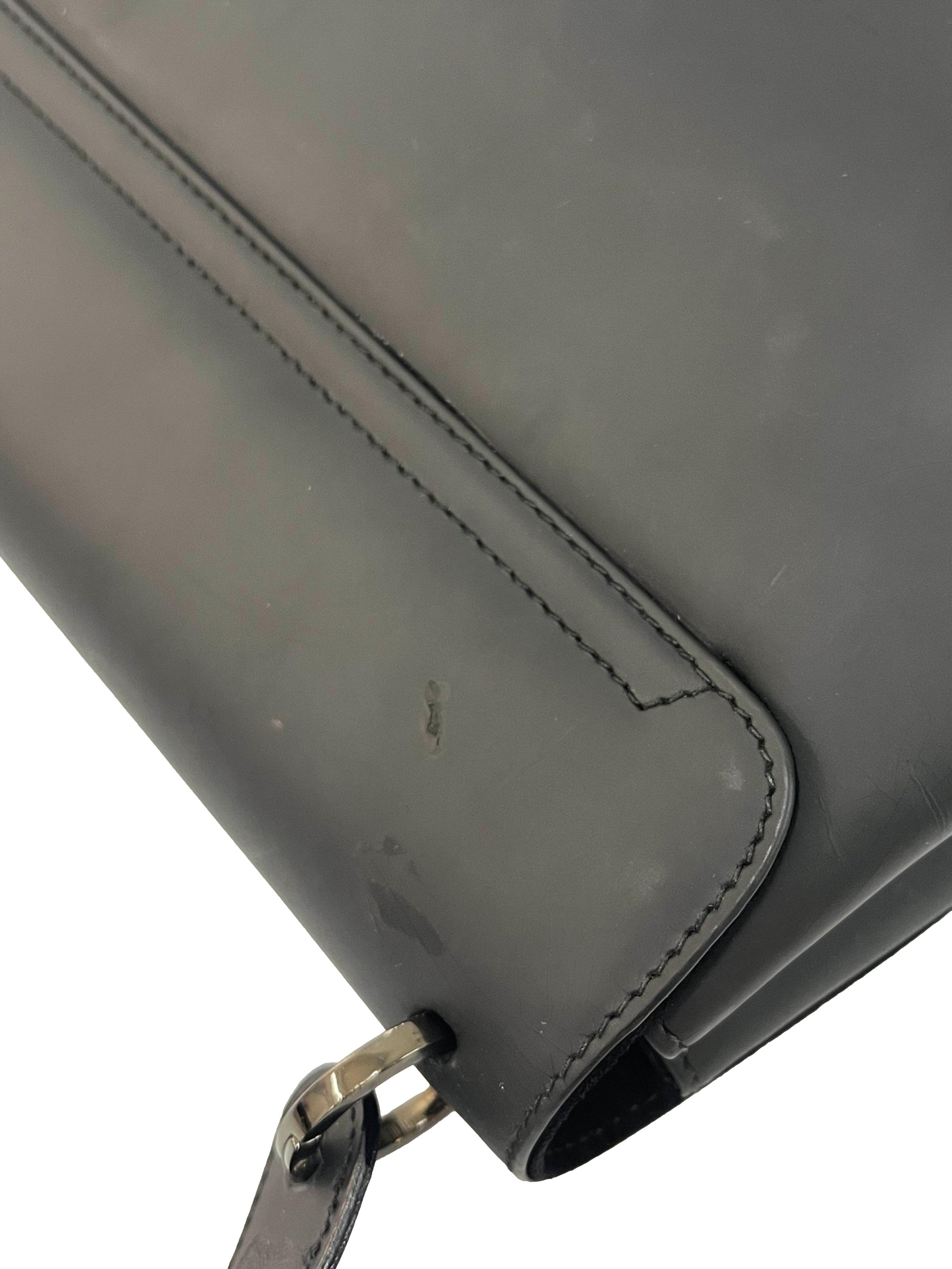 Black Matte Faux Leather Shoulder Bag