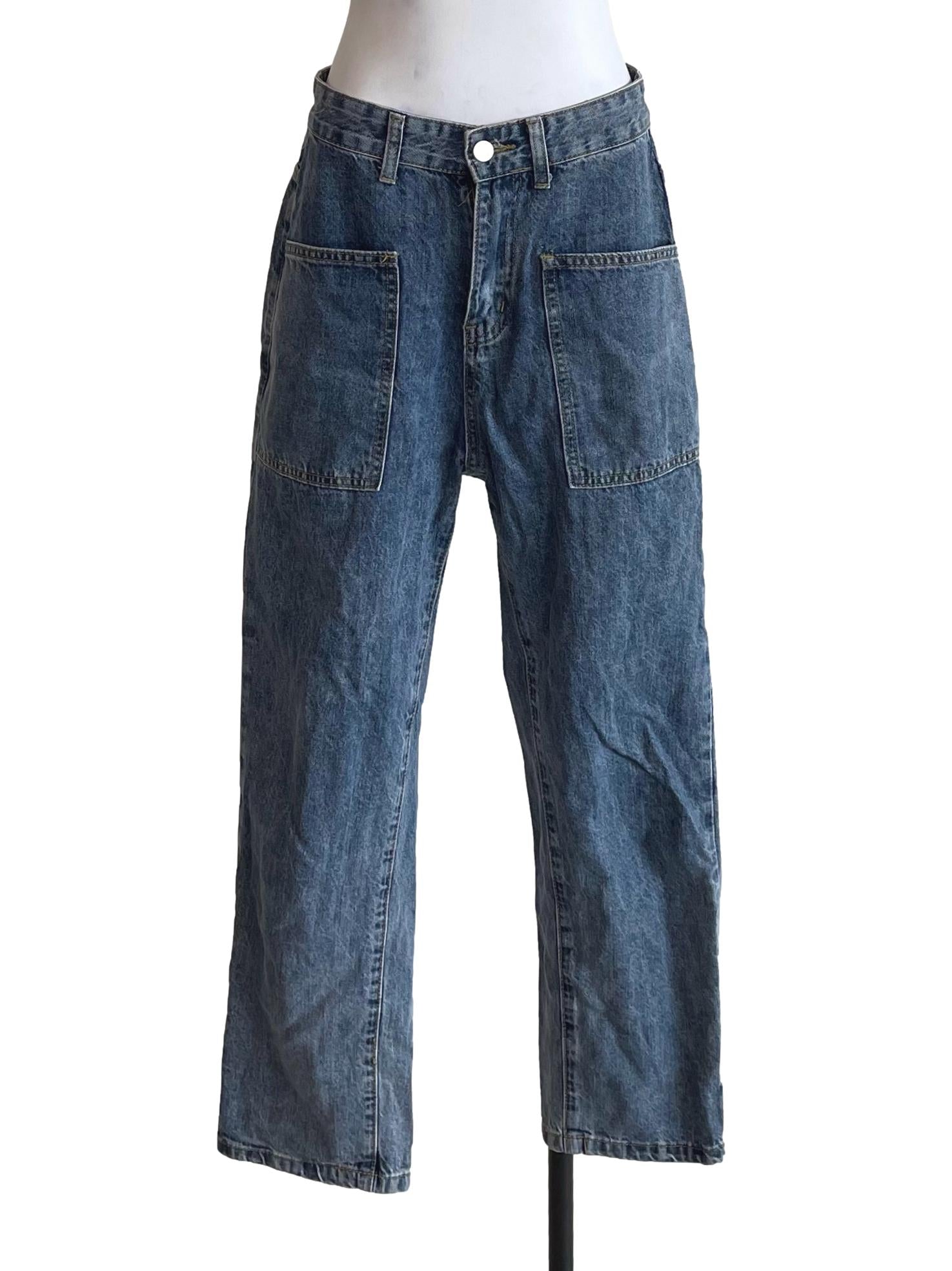 Ash Blue Front Pockets Fit Jeans