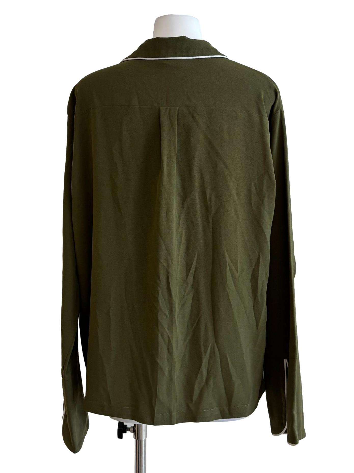 Olive Green Long Sleeve Buttoned Shirt