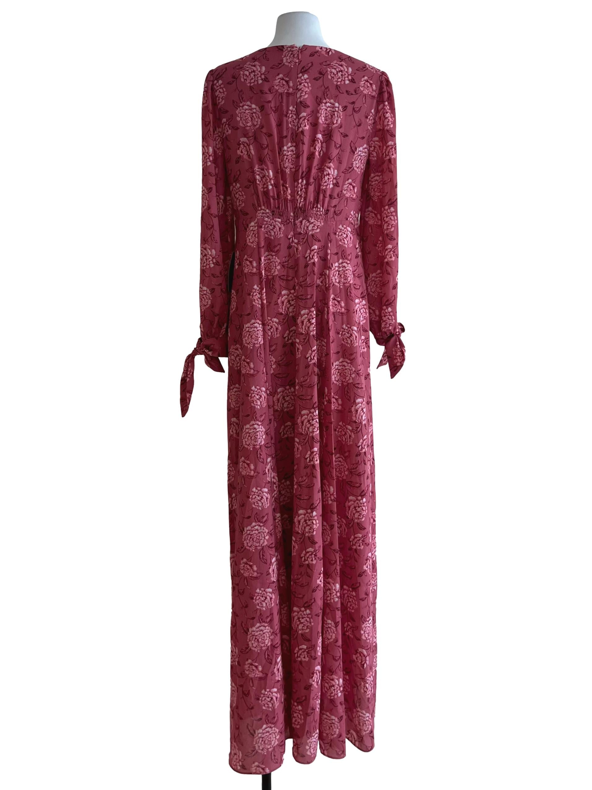 Punch Pink Floral Empire Dress