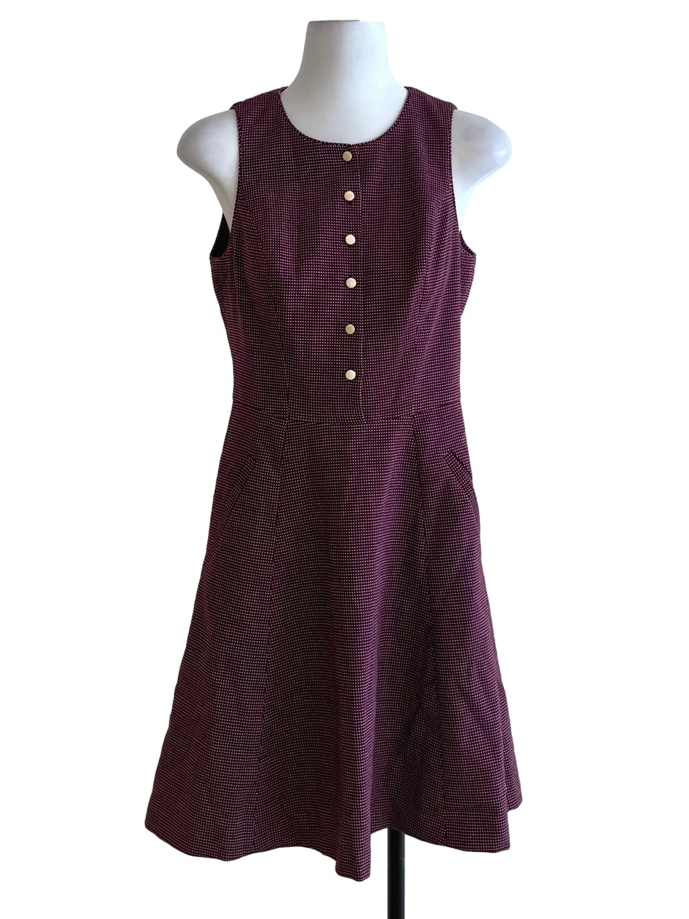 Grape Purple Polka Dot A-Line Dress