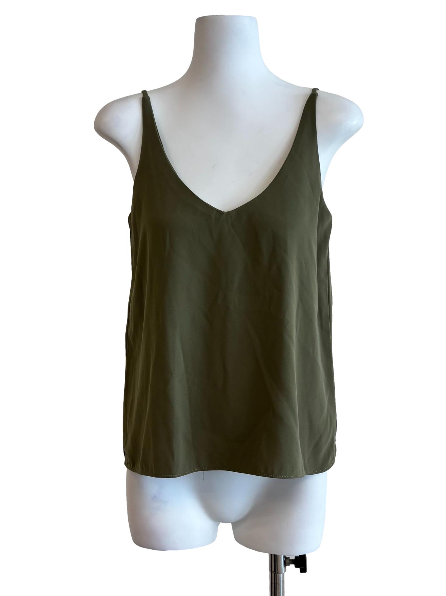 Olive Green Wide Neck Camisole Top