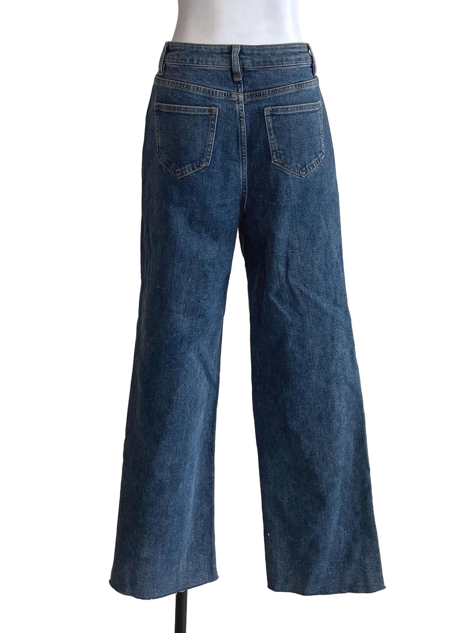 Ash Blue Distressed Straight Jeans