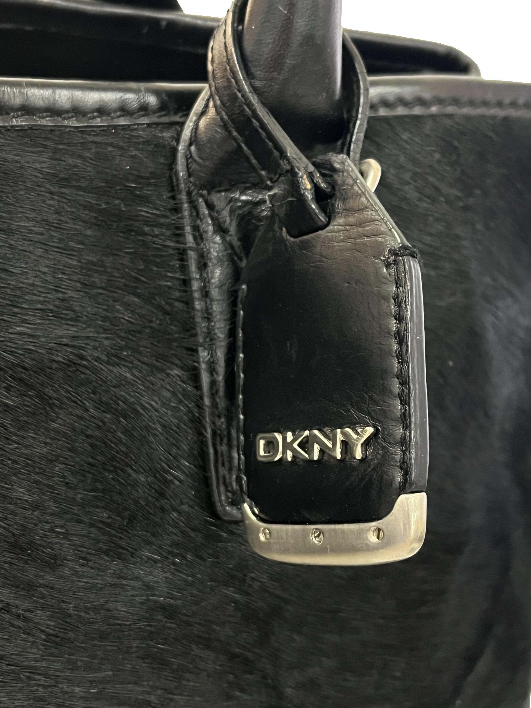 Black Furry Shoulder Tote Bag