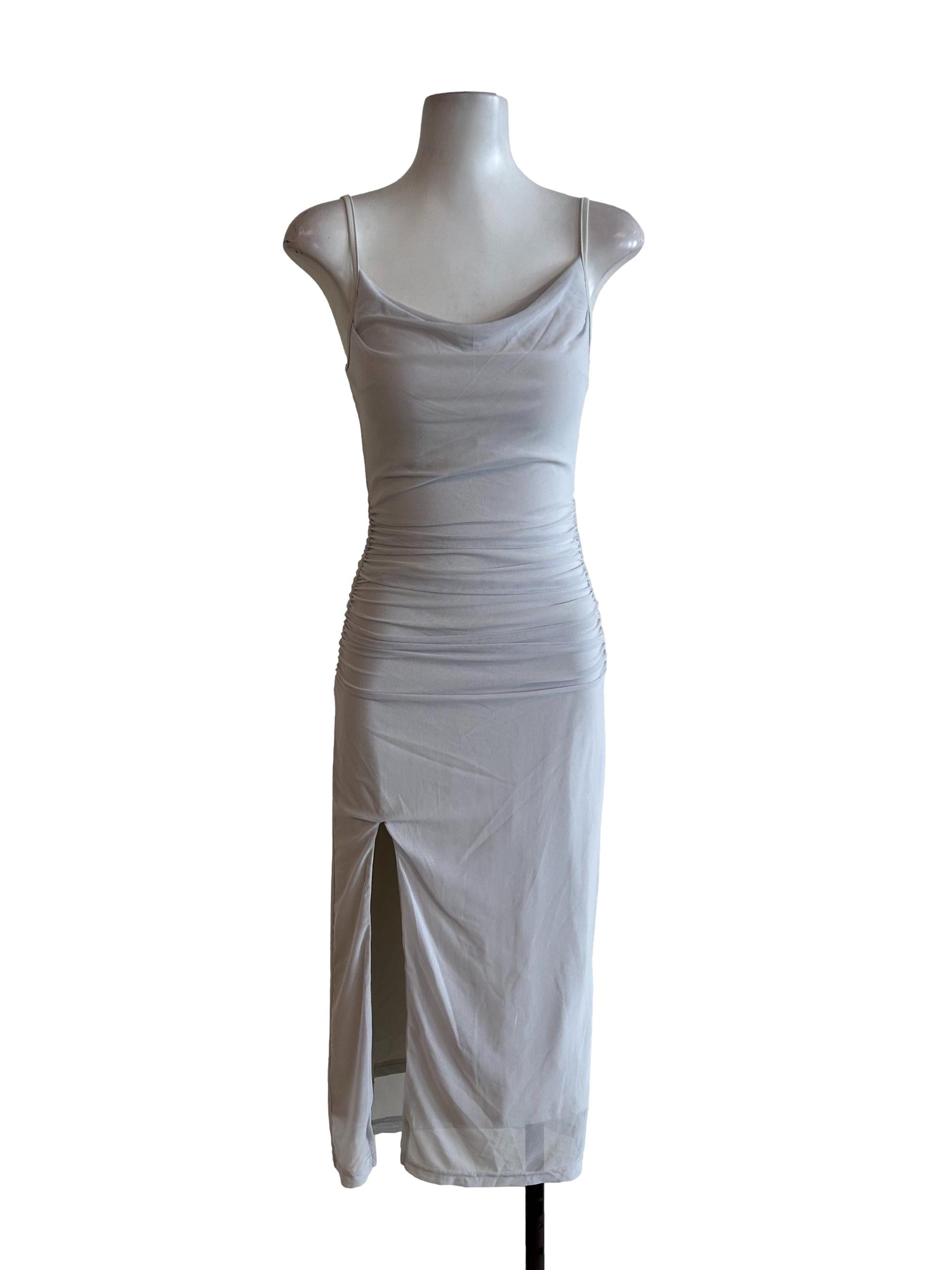 Light Grey Mesh Cami Bodycon Dress