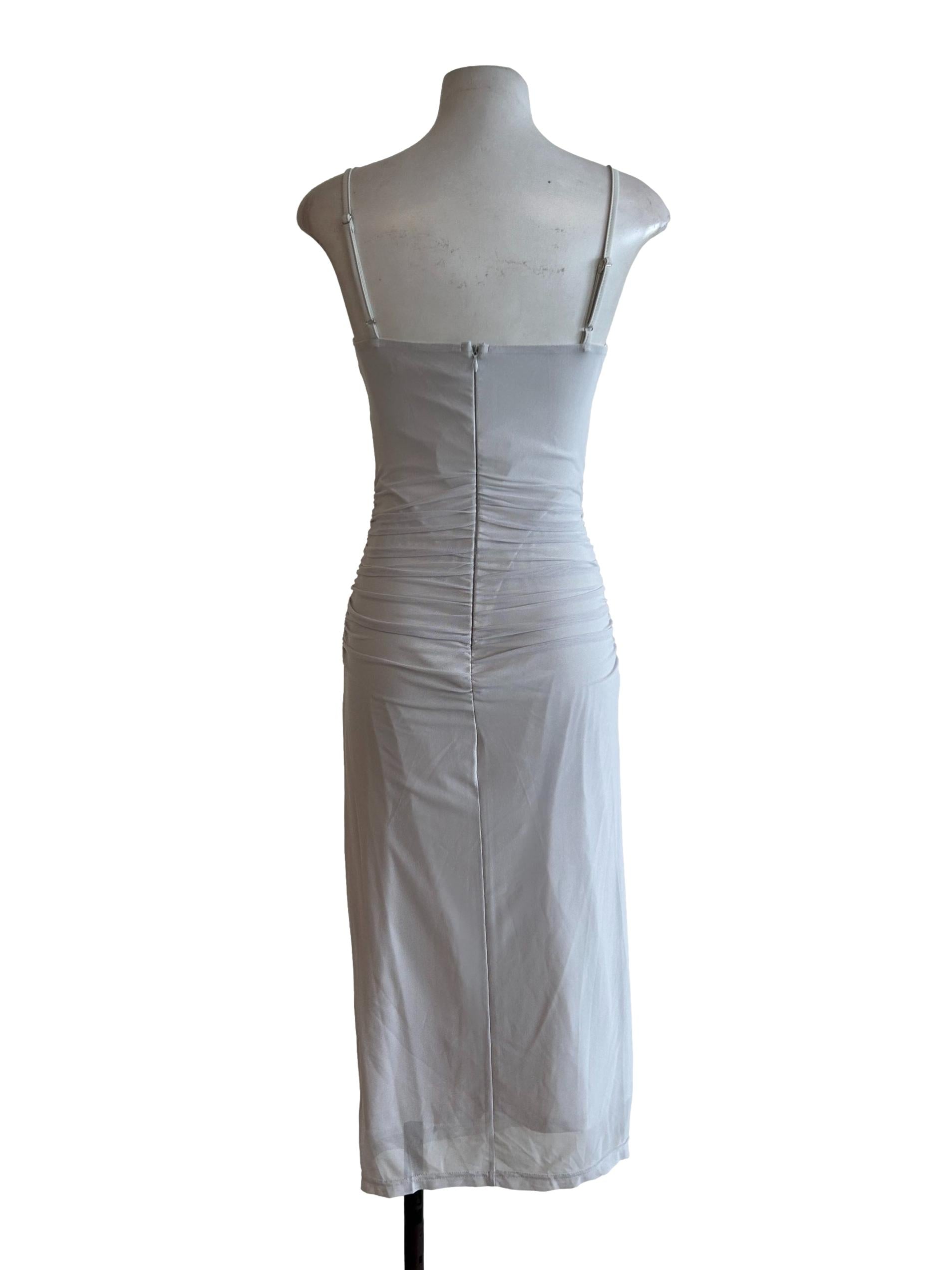 Light Grey Mesh Cami Bodycon Dress