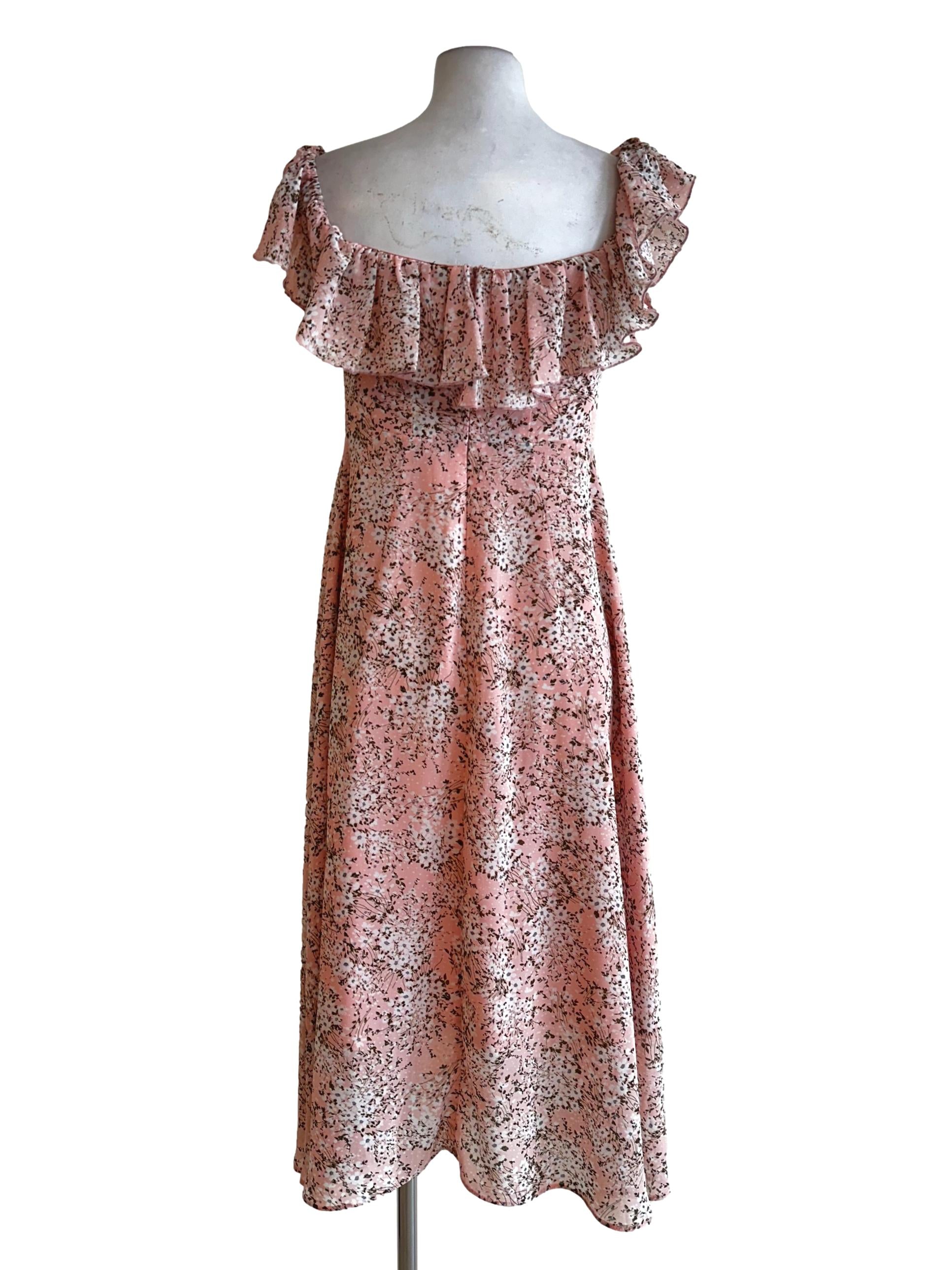 Rose Pink Flower Pattern Dress