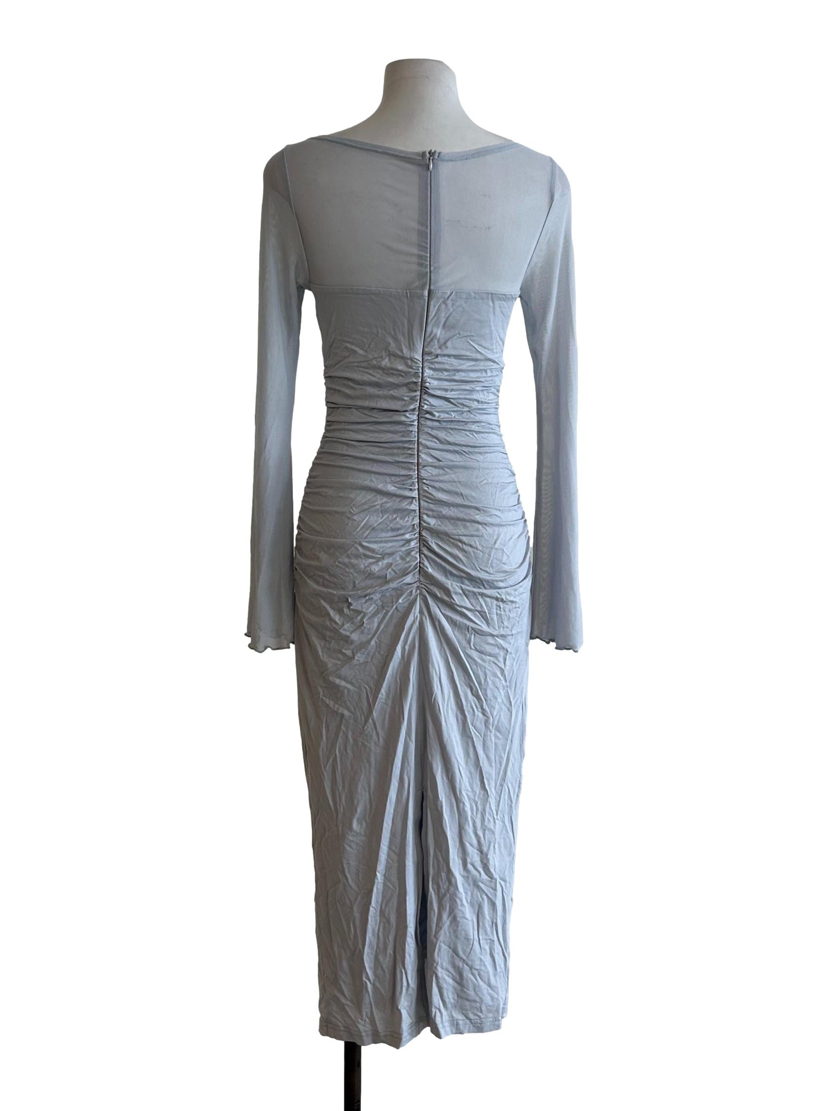 Ice Blue Ruched Dress