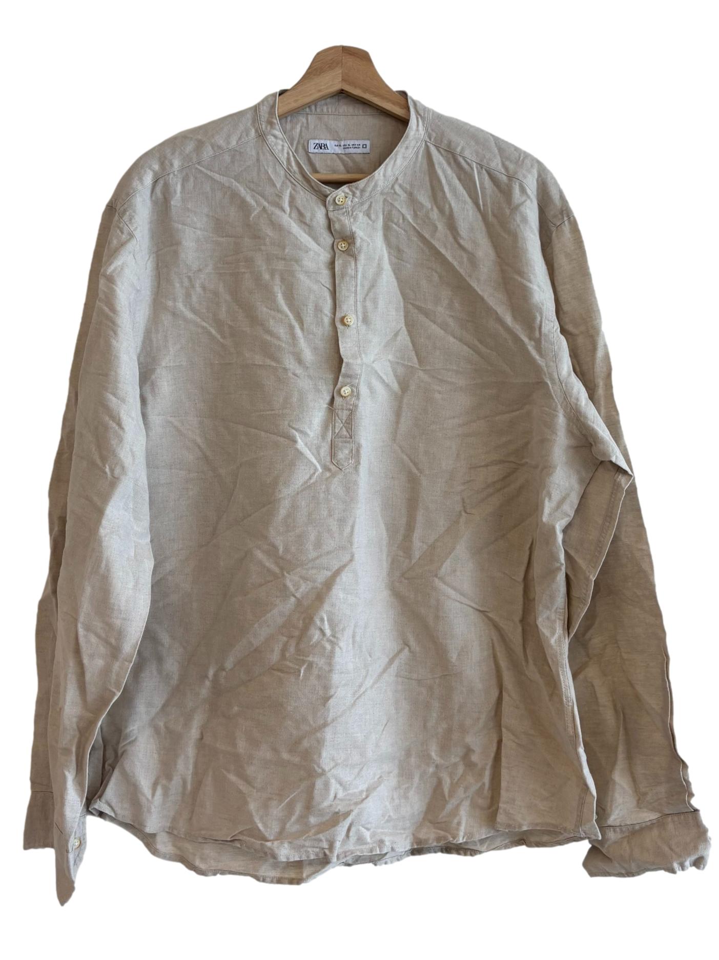 Eggshell Long Sleeve Linen Shirt