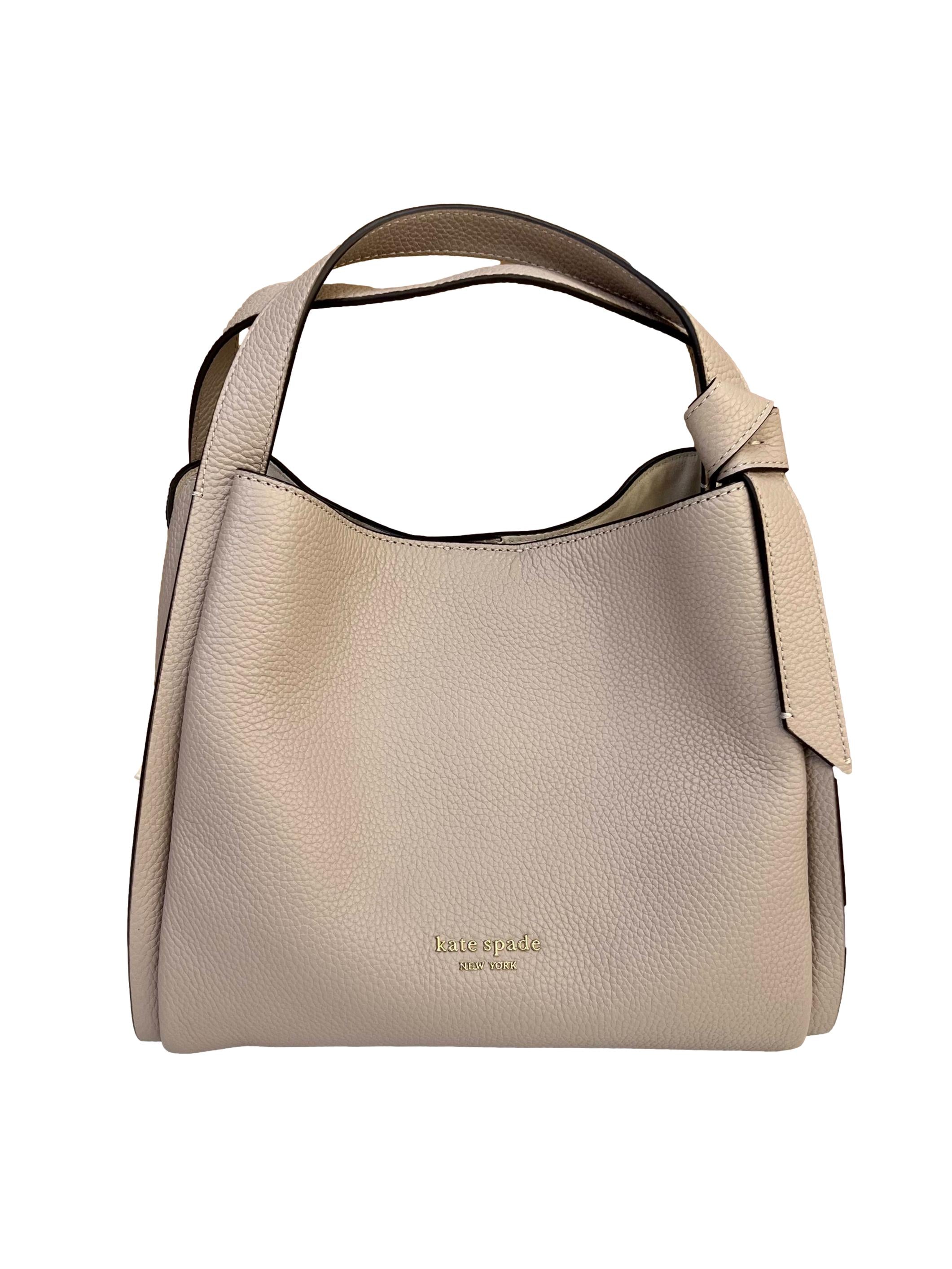 Taupe Leather Knott Medium Tote Crossbody Bag CSN