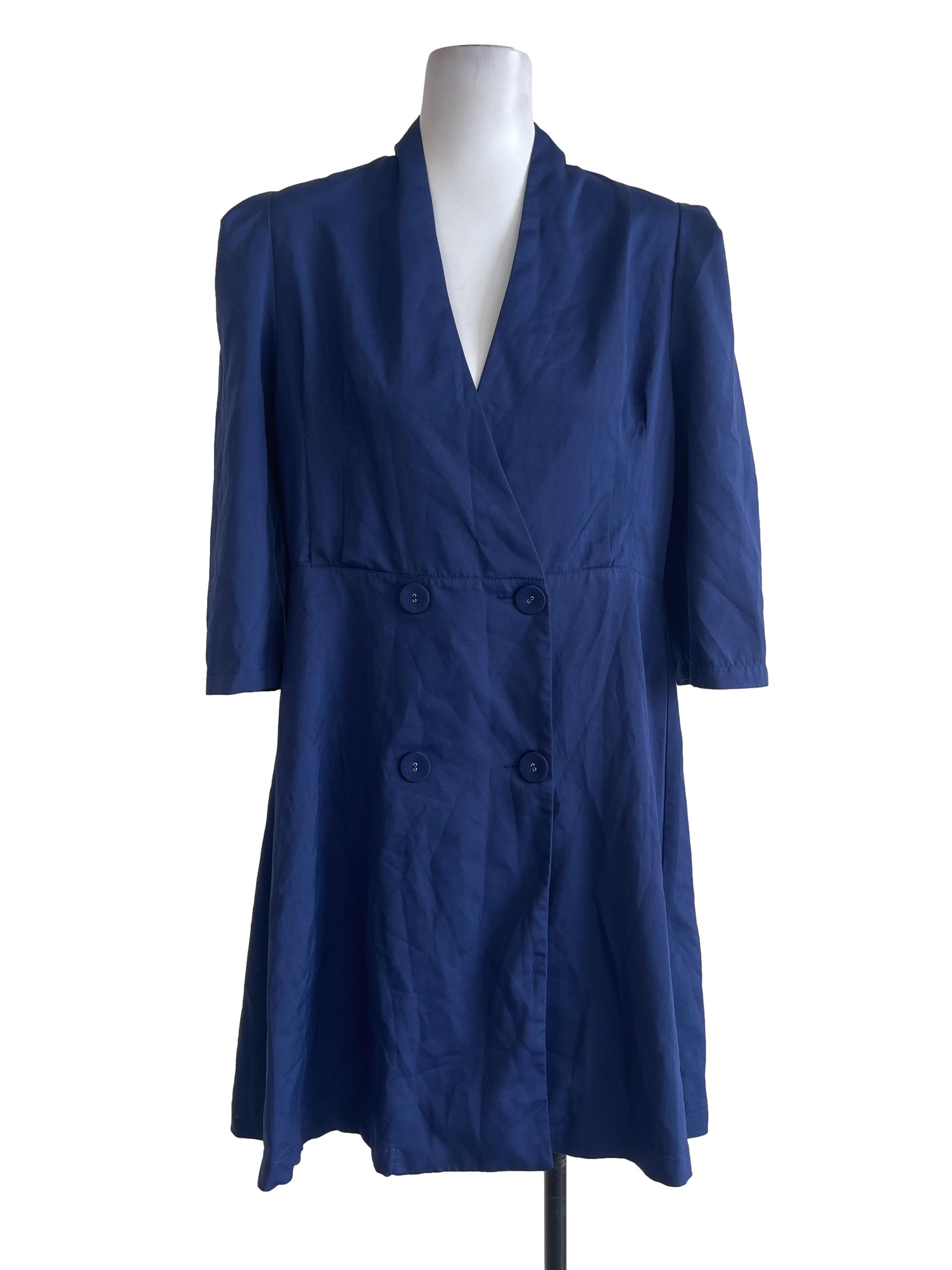 Blue  Long Coat Dress