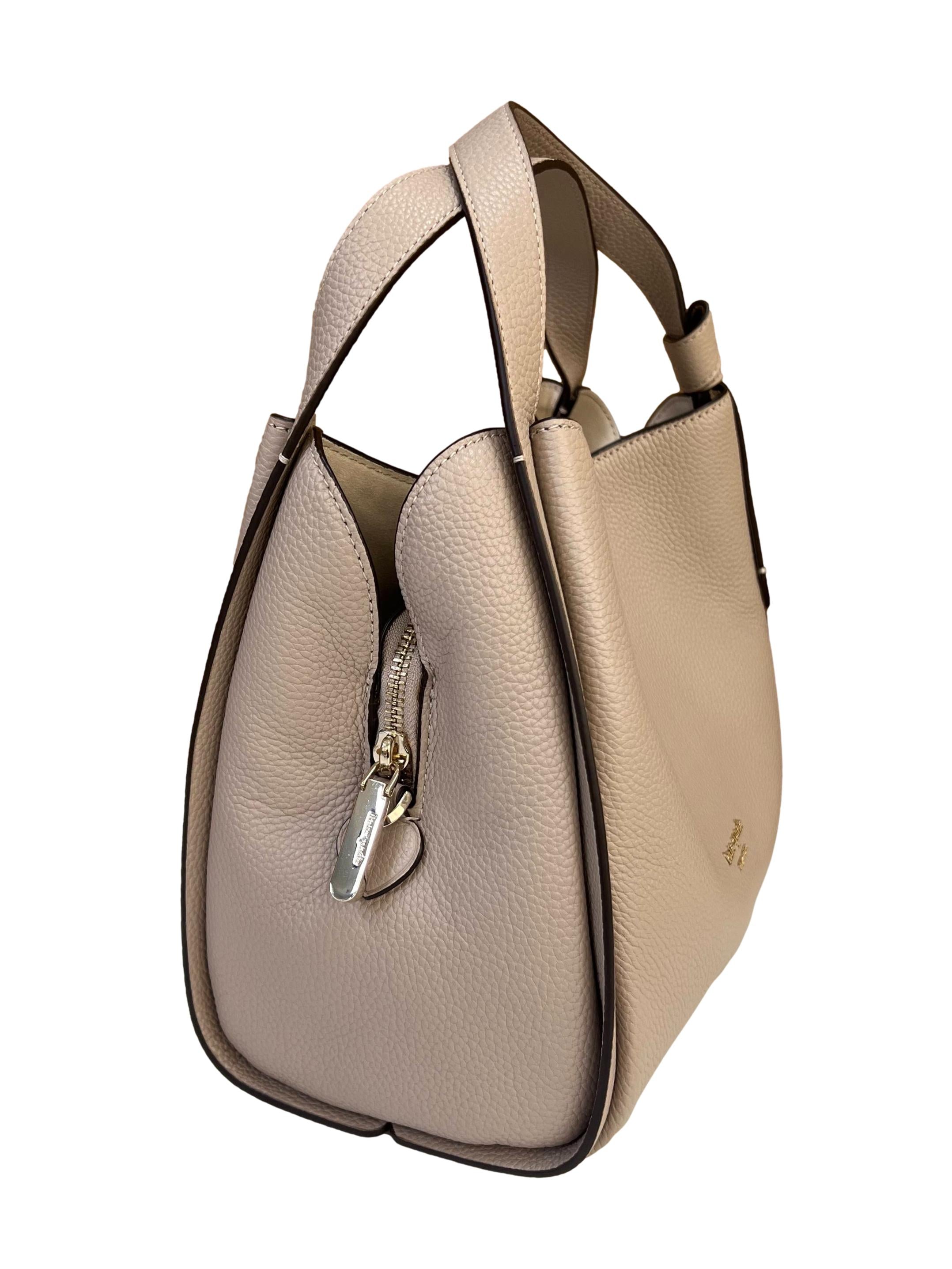 Taupe Leather Knott Medium Tote Crossbody Bag CSN