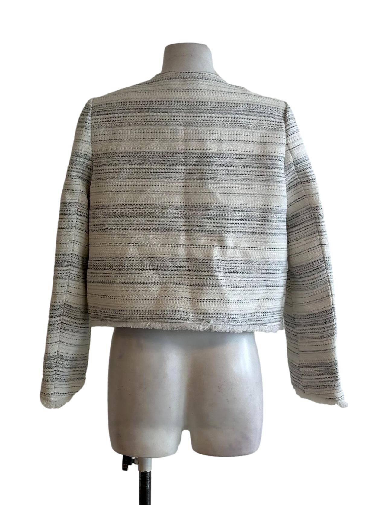 White Stripes Tweed Jacket