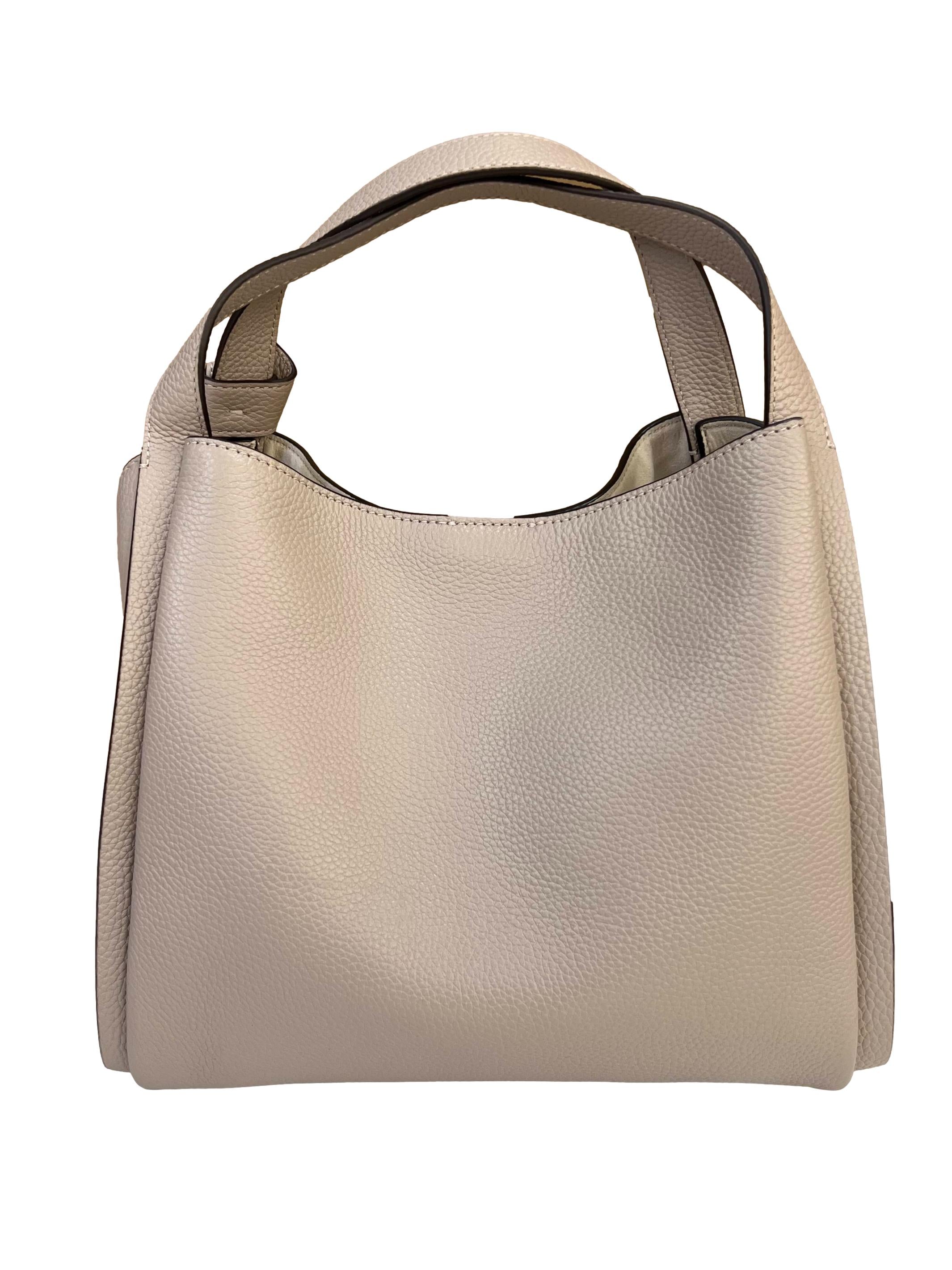 Taupe Leather Knott Medium Tote Crossbody Bag CSN