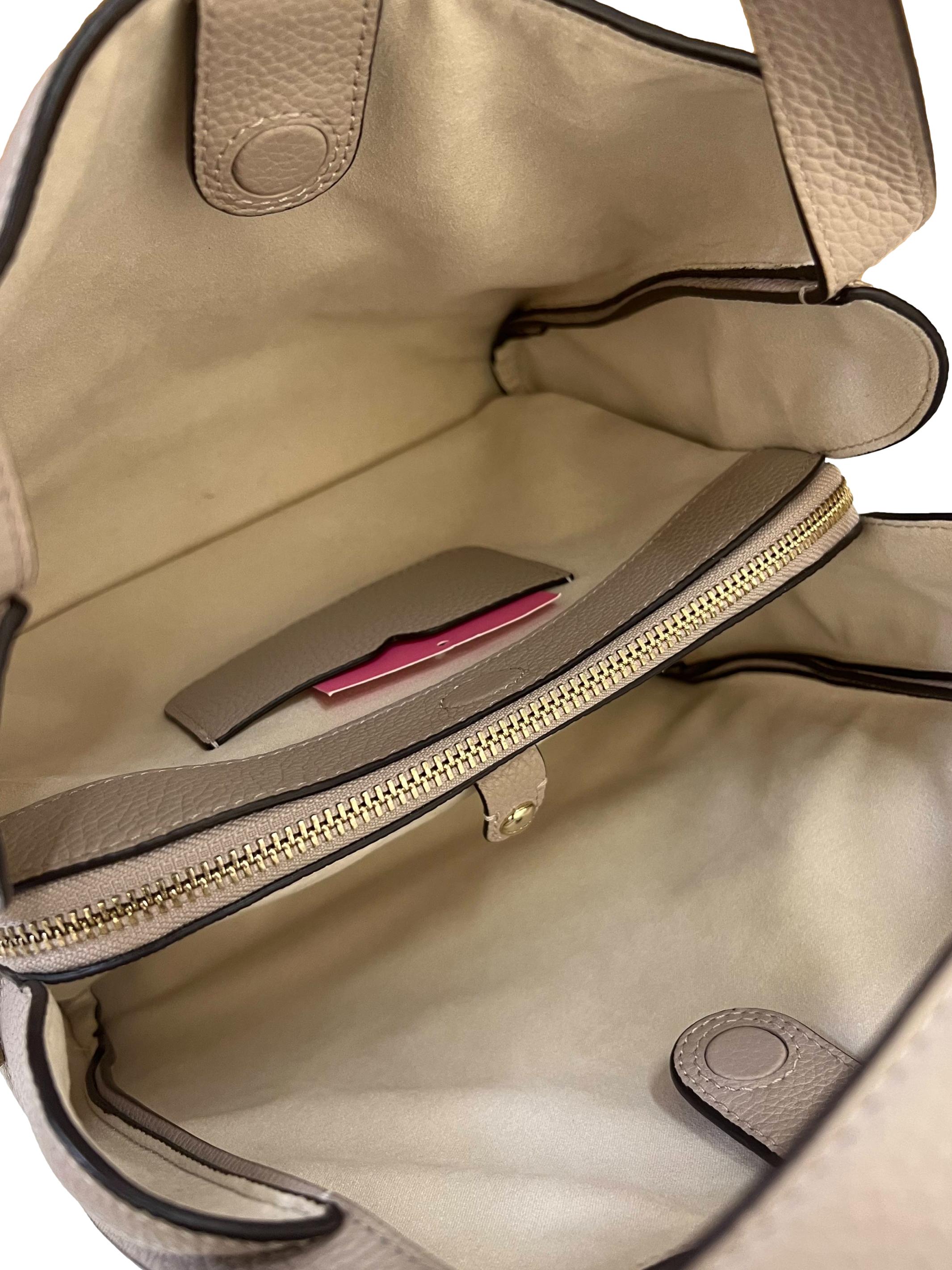 Taupe Leather Knott Medium Tote Crossbody Bag CSN