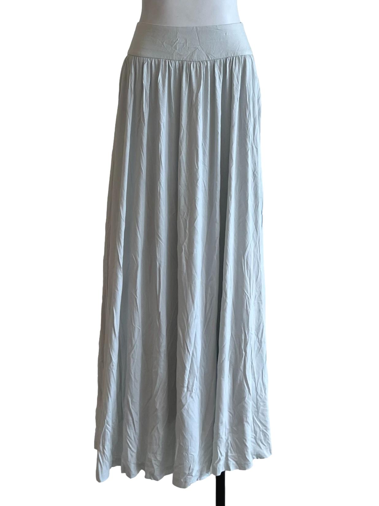 Light Blue Plain A-Line Skirt
