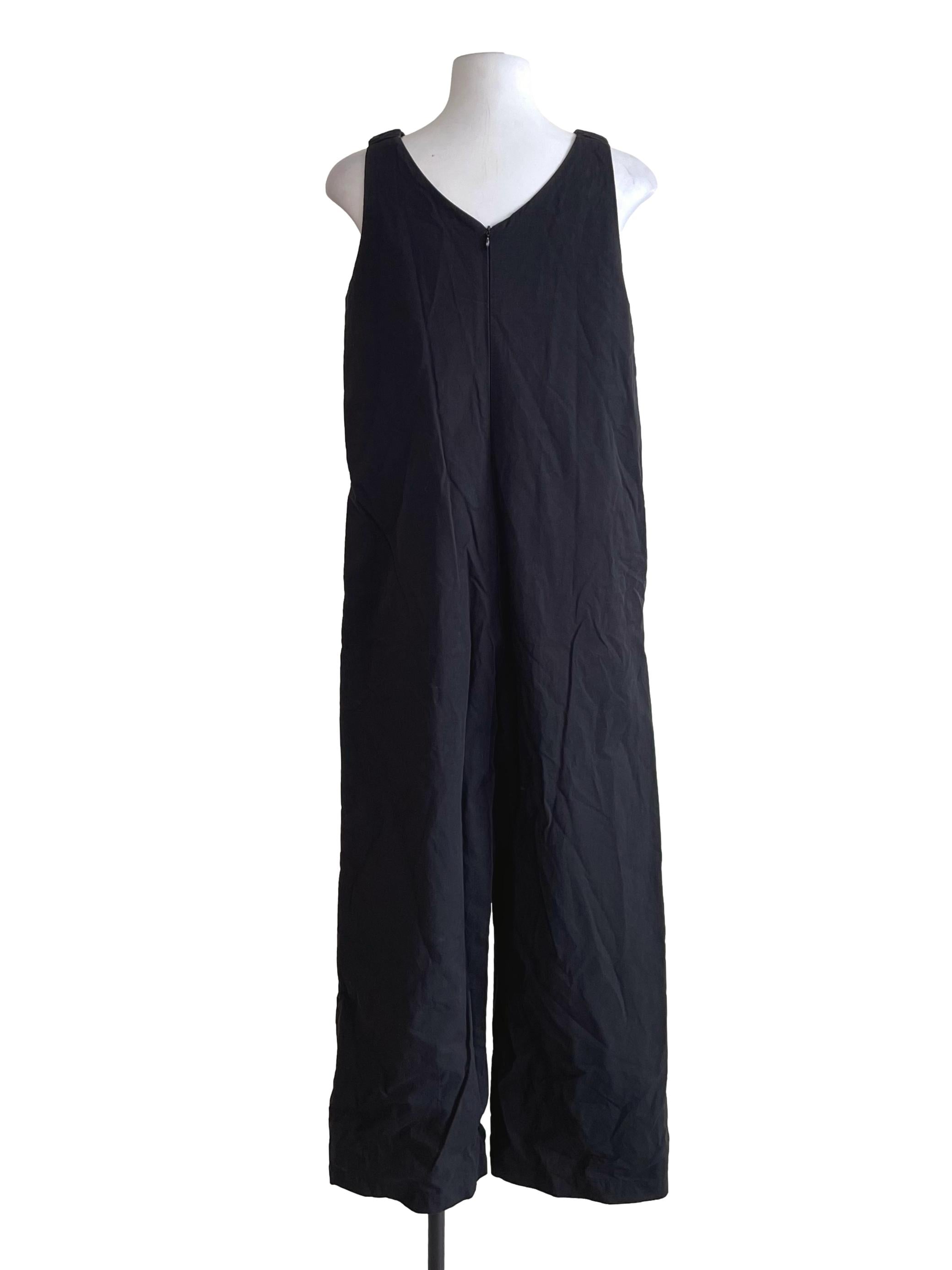 Charcoal Black V Neck Jumpsuit TEM
