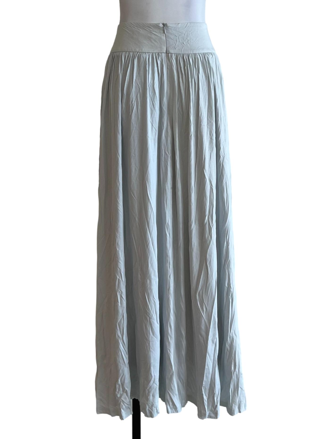 Light Blue Plain A-Line Skirt