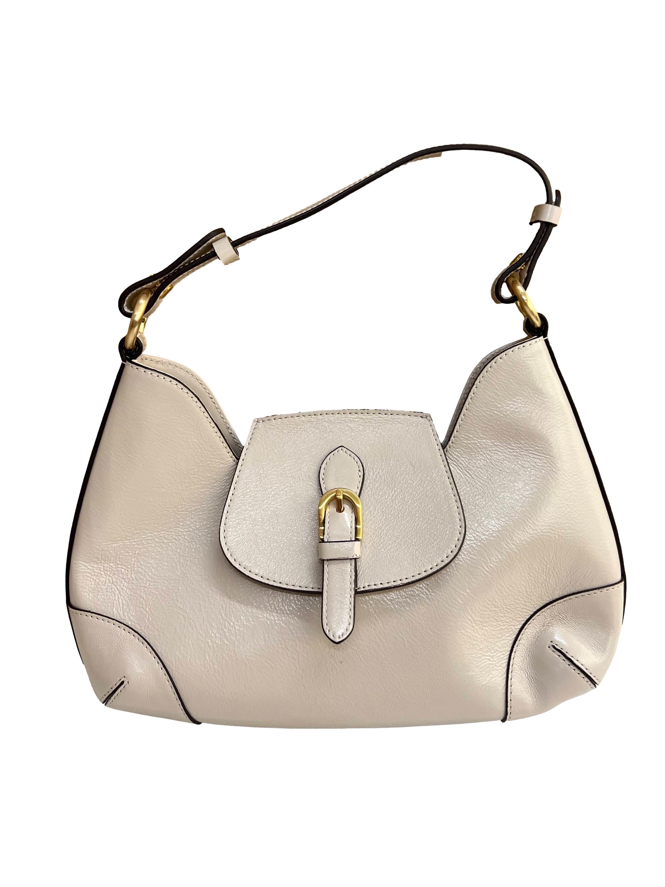 Cream Leather Monello Hobo Bag CSN