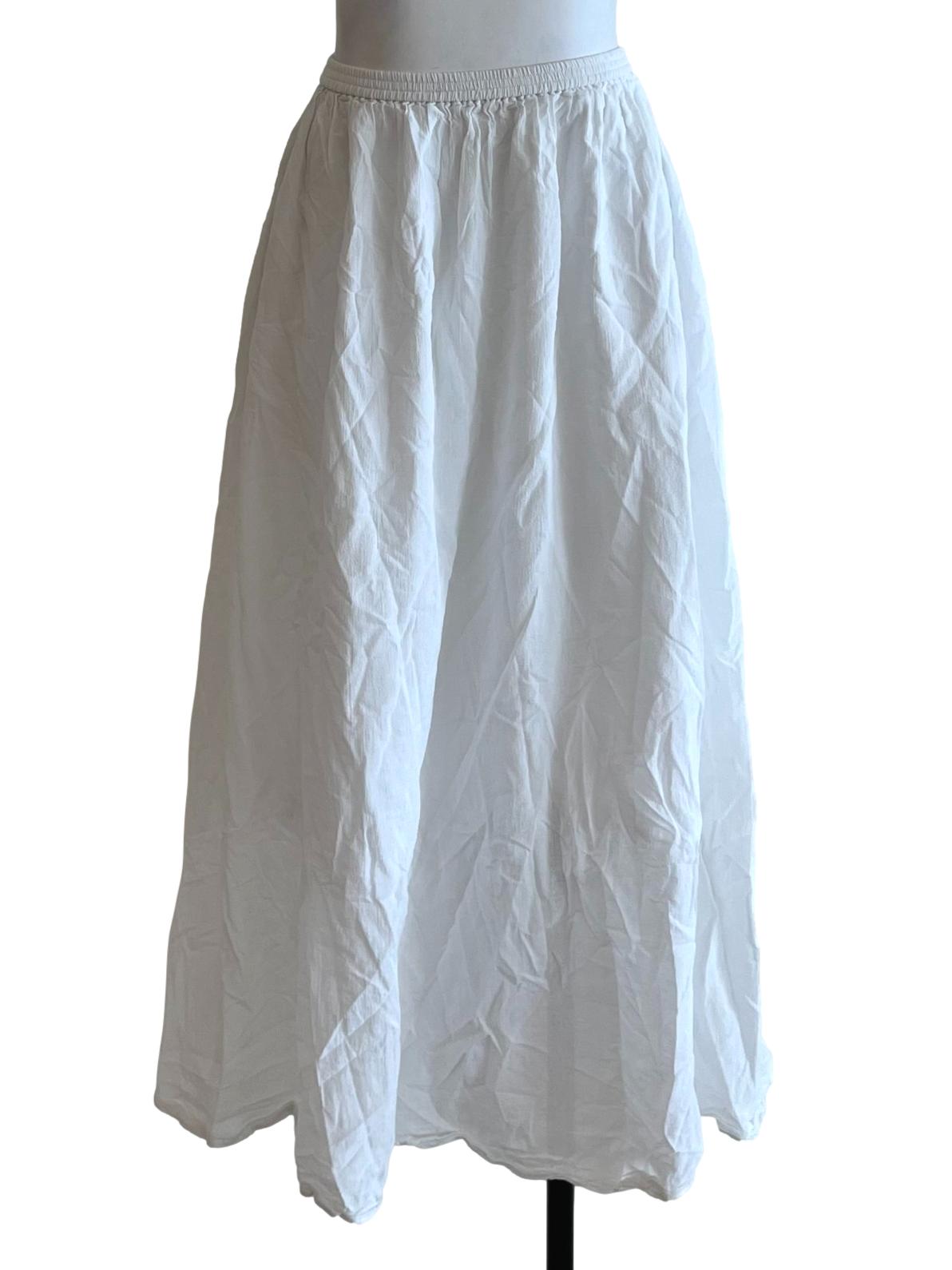 White High-Waisted A-Line Skirt