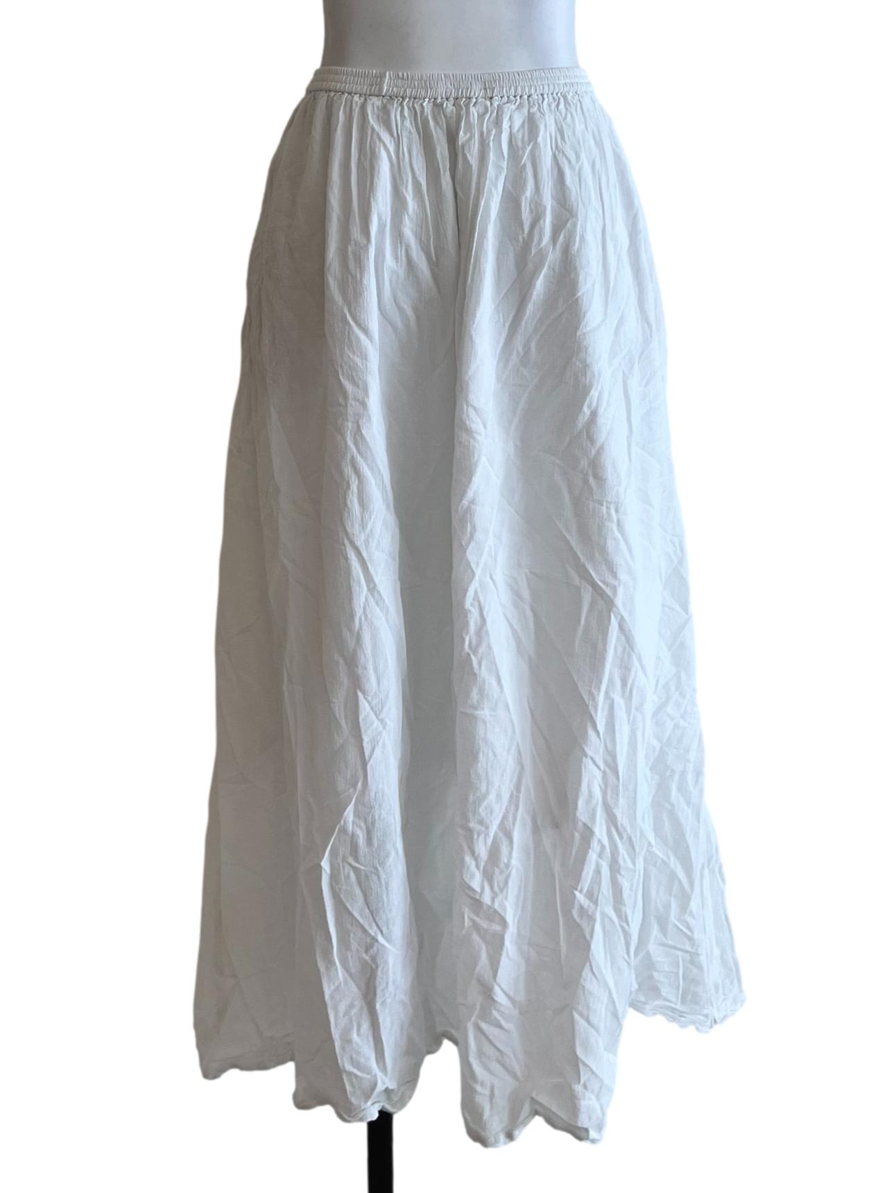 White High-Waisted A-Line Skirt