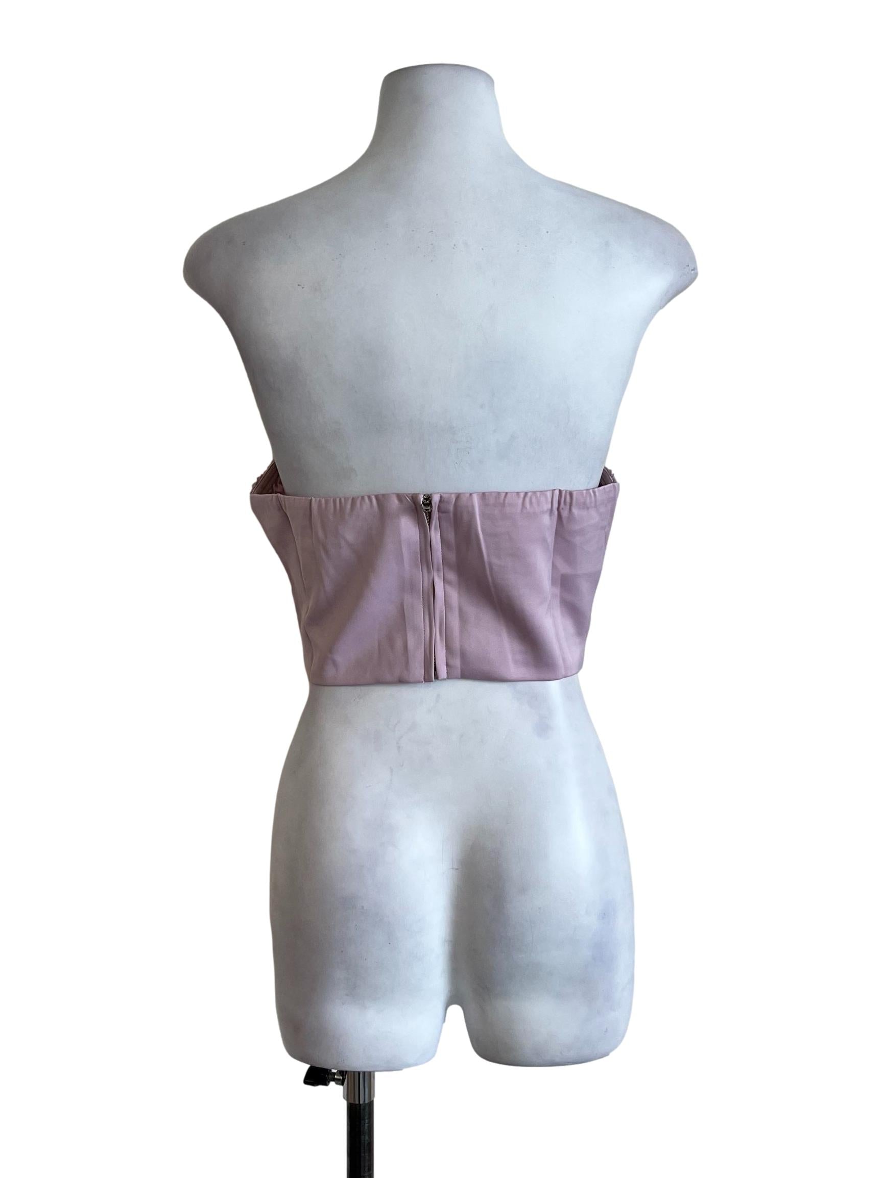 Purple Plain Strapless Top