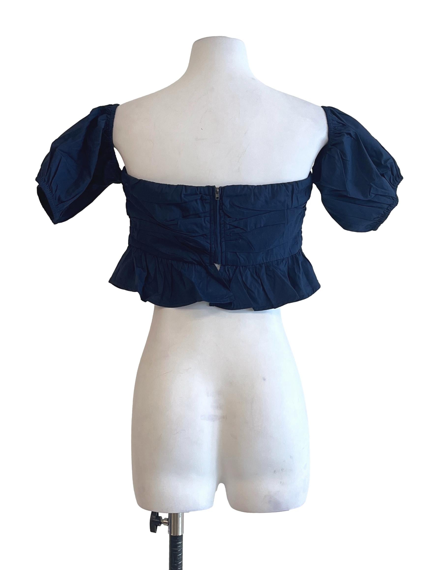 Denim Blue Off Shoulder Top YHF