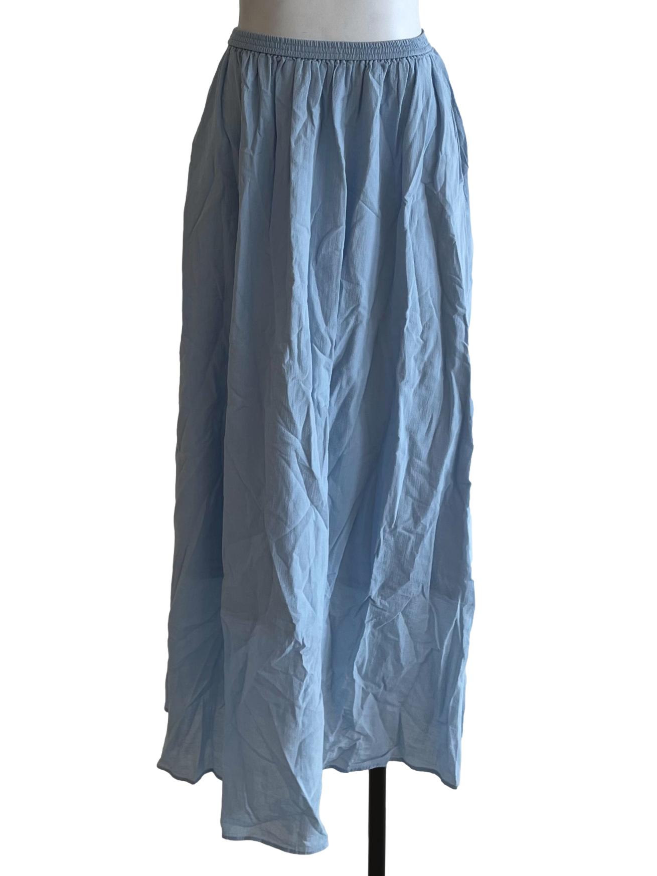 Sky Blue Plain A-Line Skirt