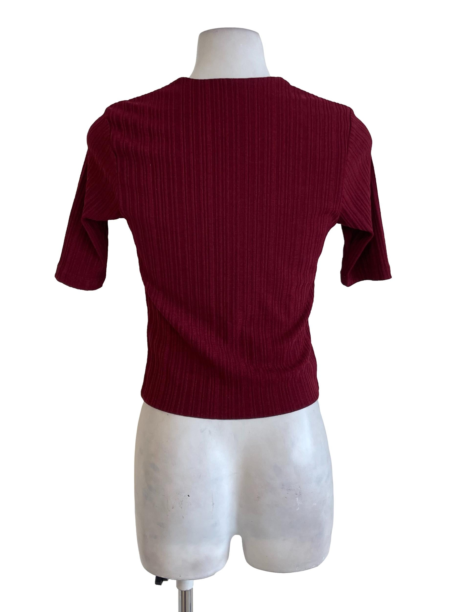 Red Wine Queen Anne Fitted Top