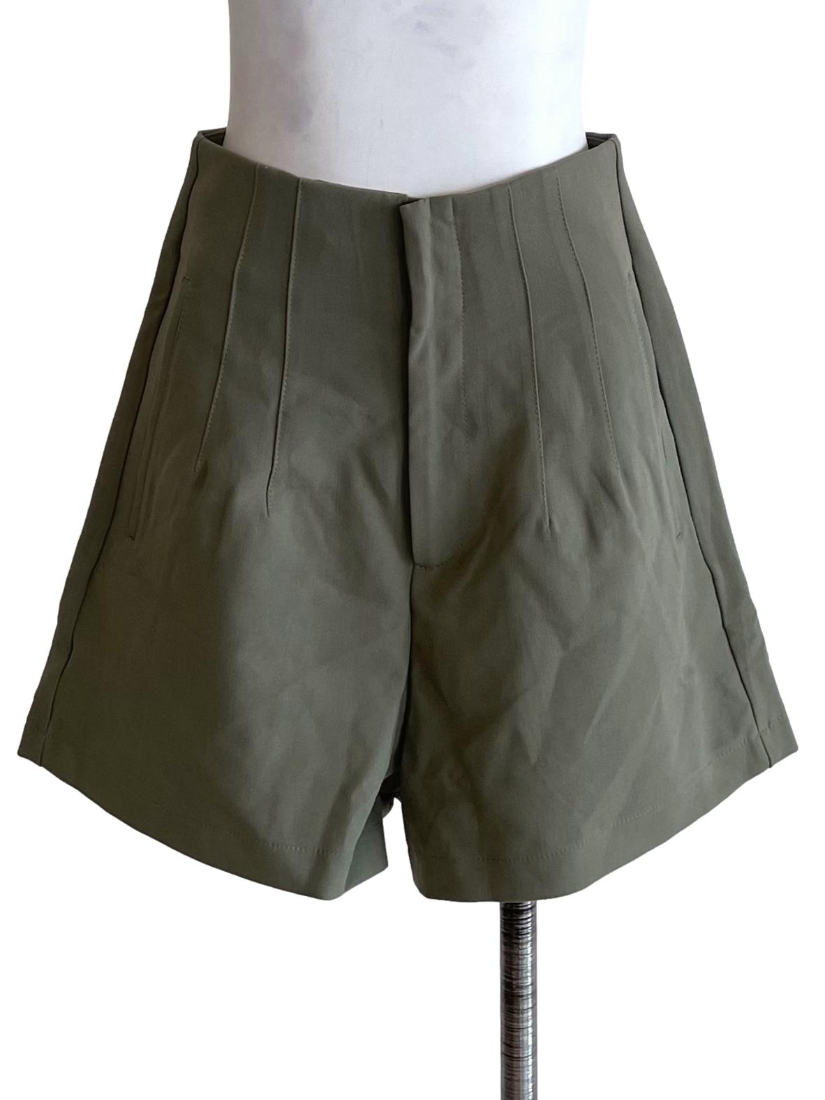 Olive Green High Waist Shorts