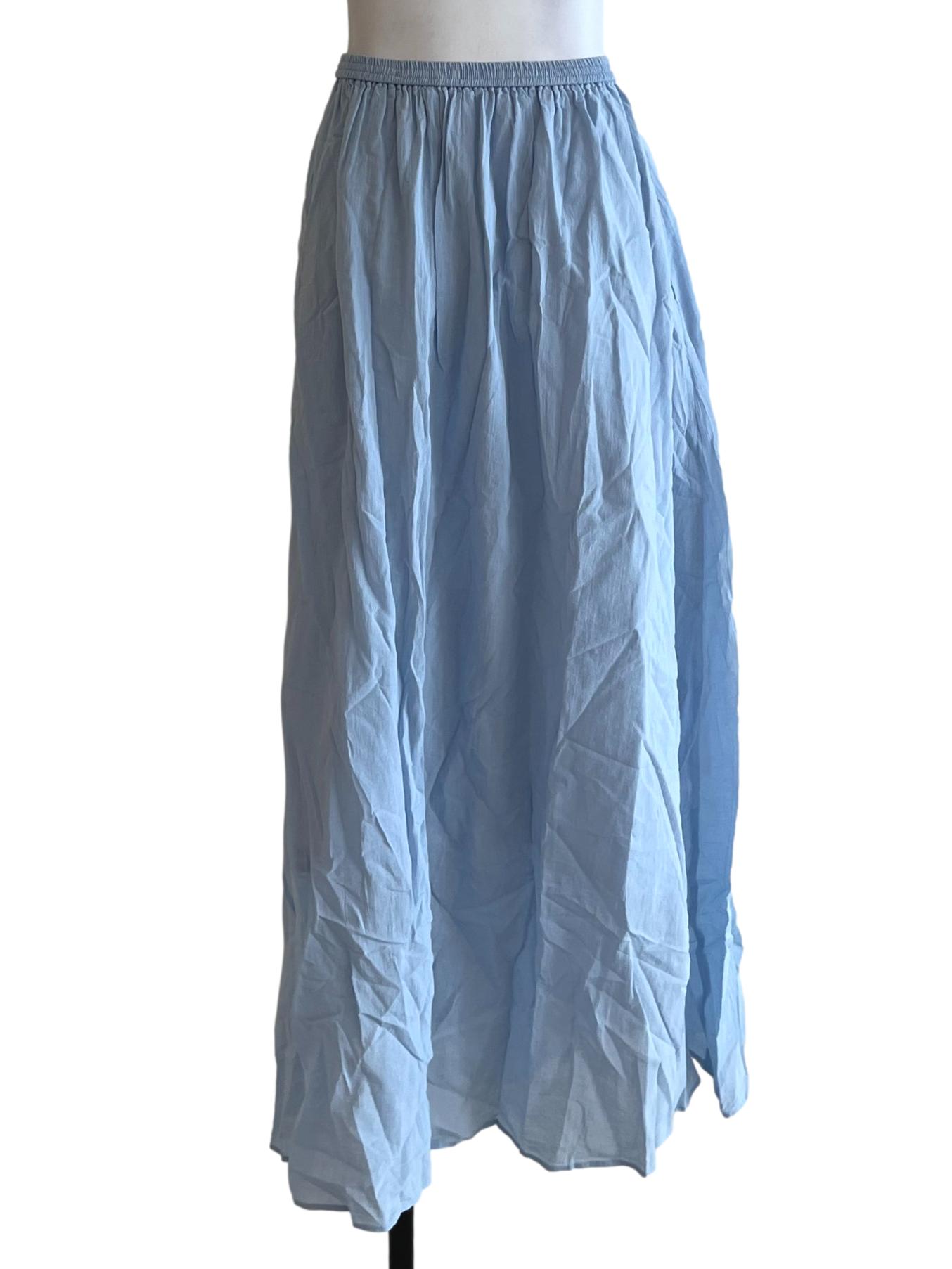 Sky Blue Plain A-Line Skirt