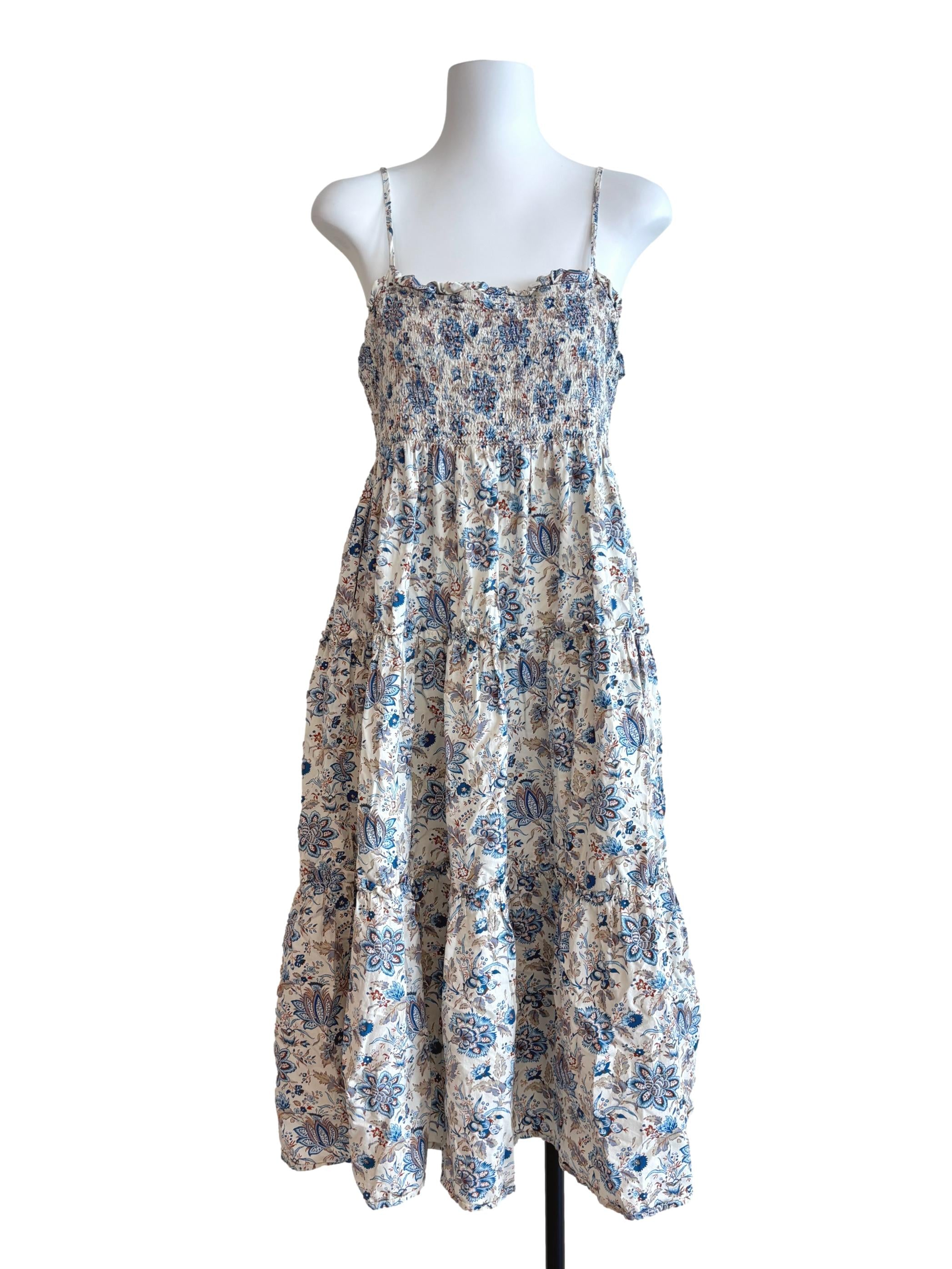 Aegean Blue Printed Cotton Dress