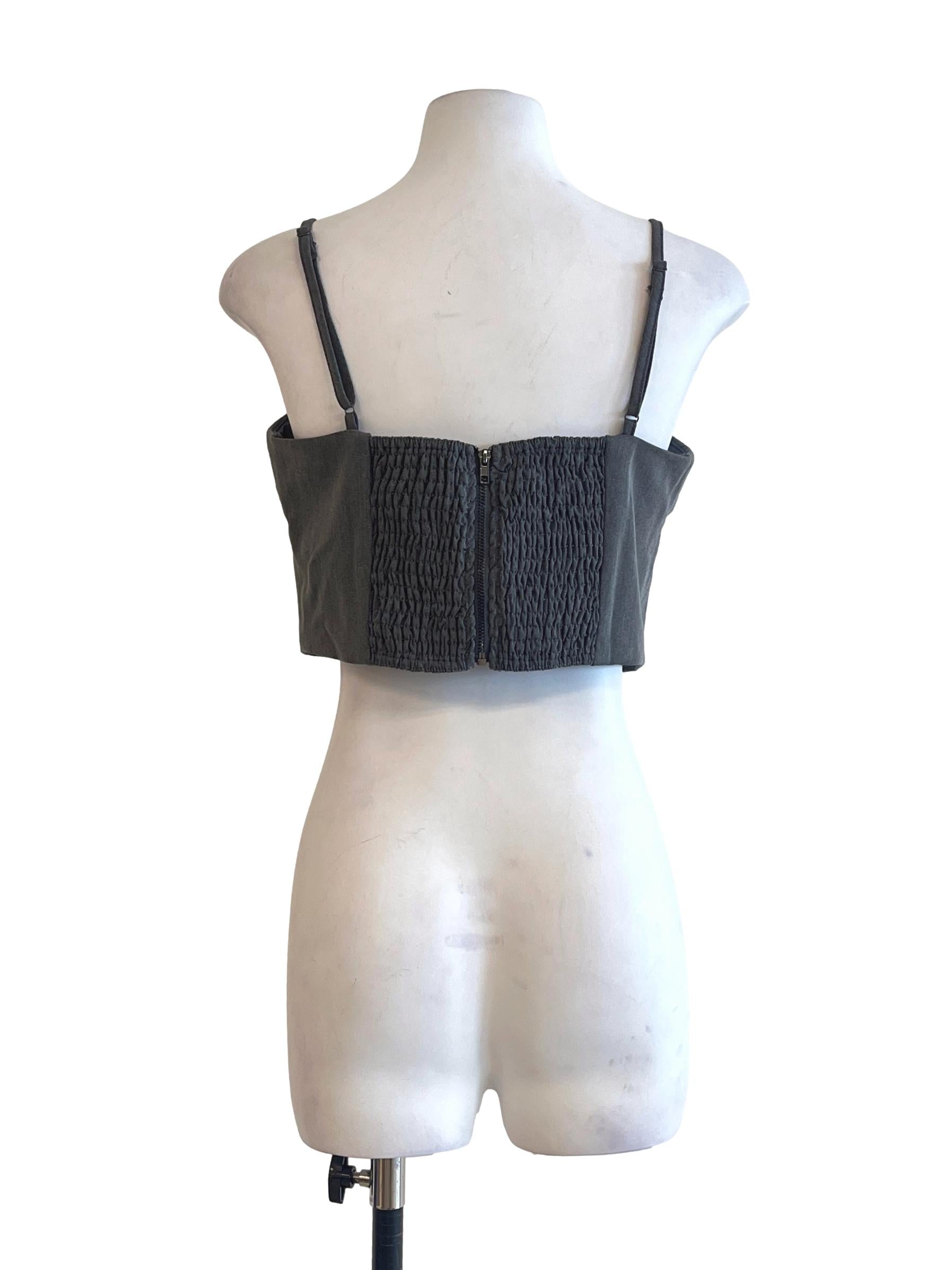 Dove Grey Straight Across Sleeveless Top TTR