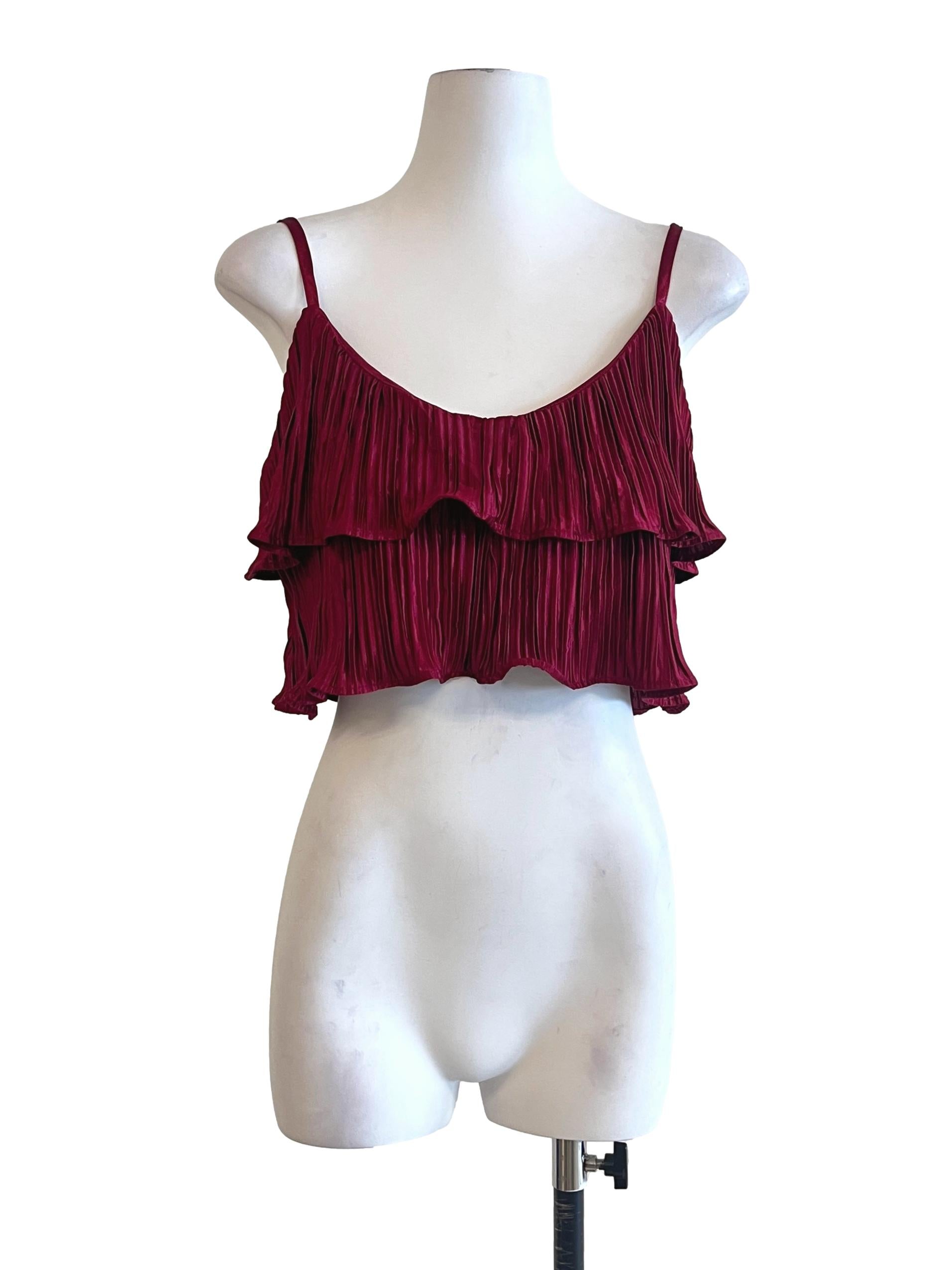 Apple Red Spaghetti Strap Sleeveless Top